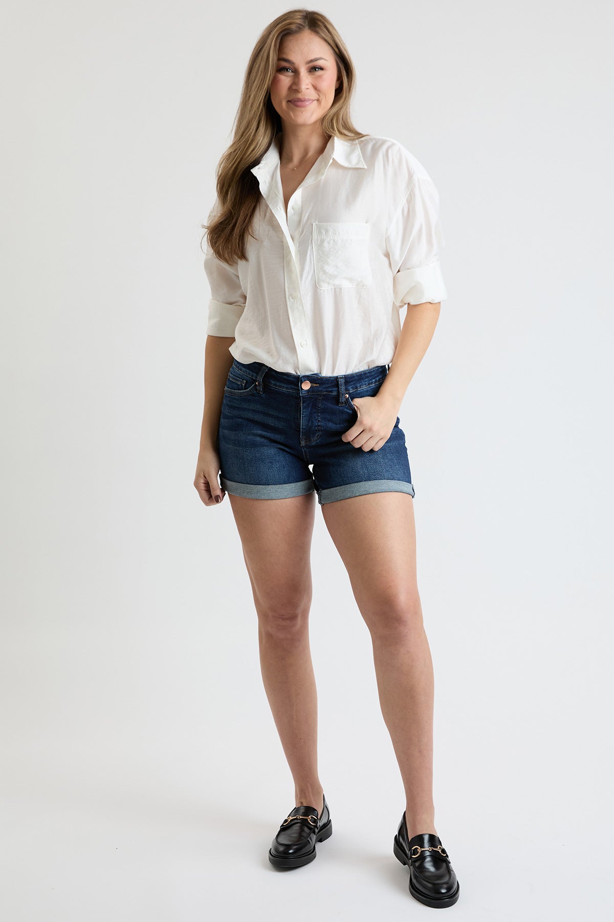 Premium Stretch Fold-Over Cuff Shorts