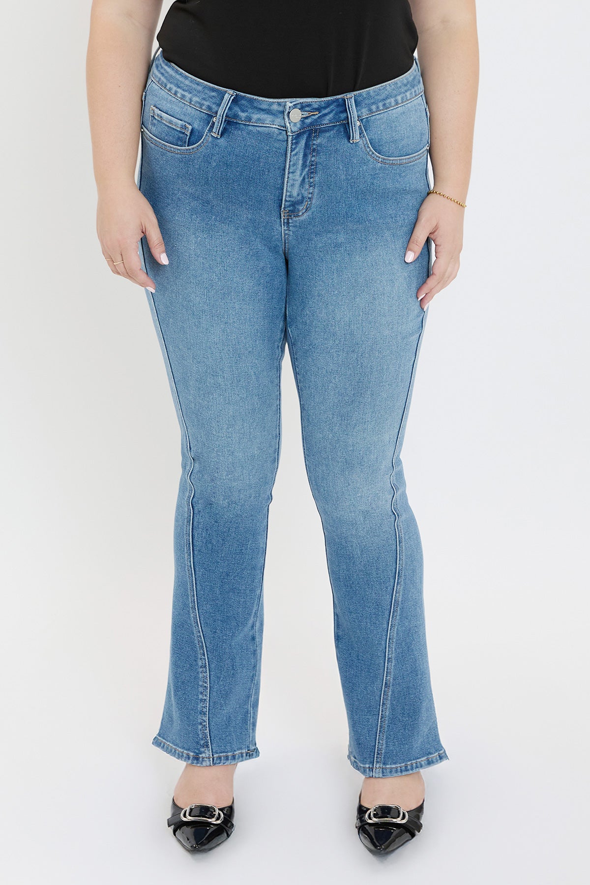 Plus Curve Seam Flare Jeans