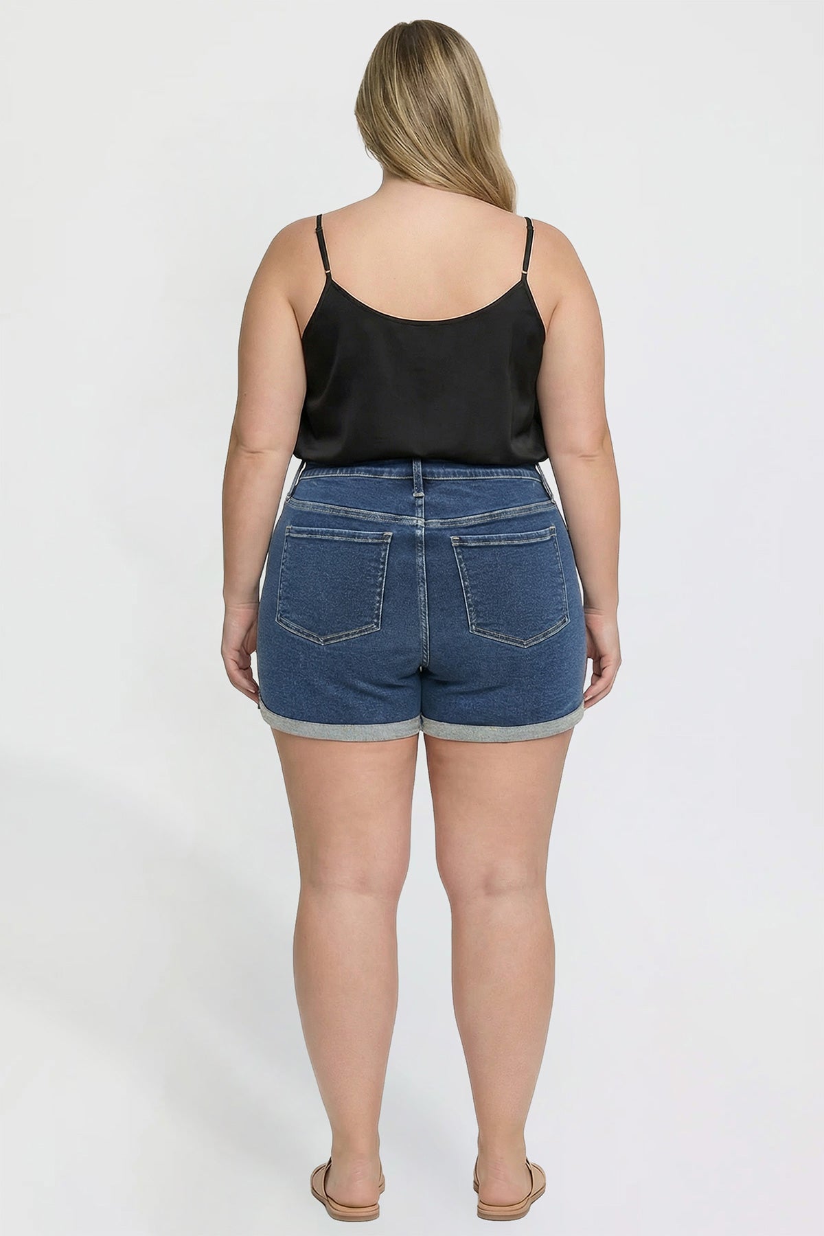 Plus Premium Stretch Fold-Over Cuff Shorts