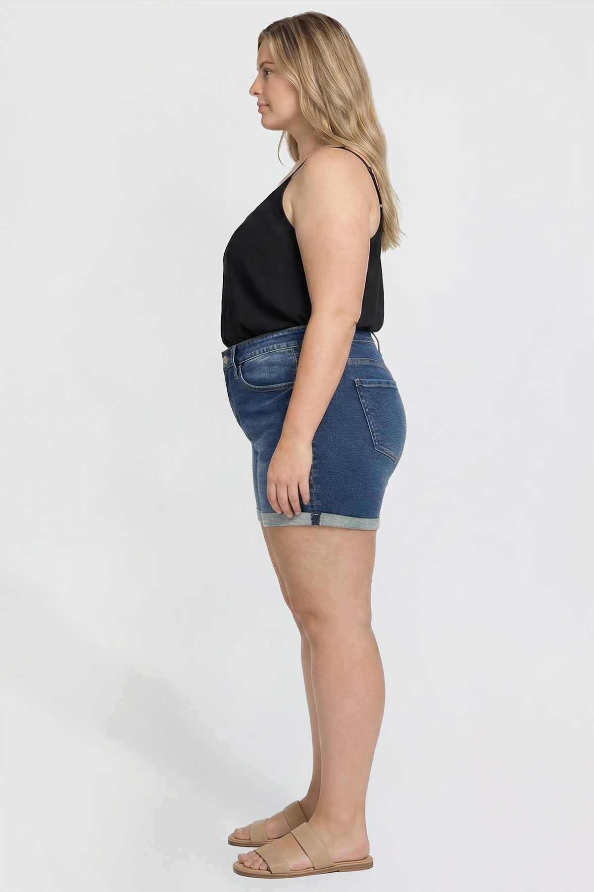 Plus Premium Stretch Fold-Over Cuff Shorts