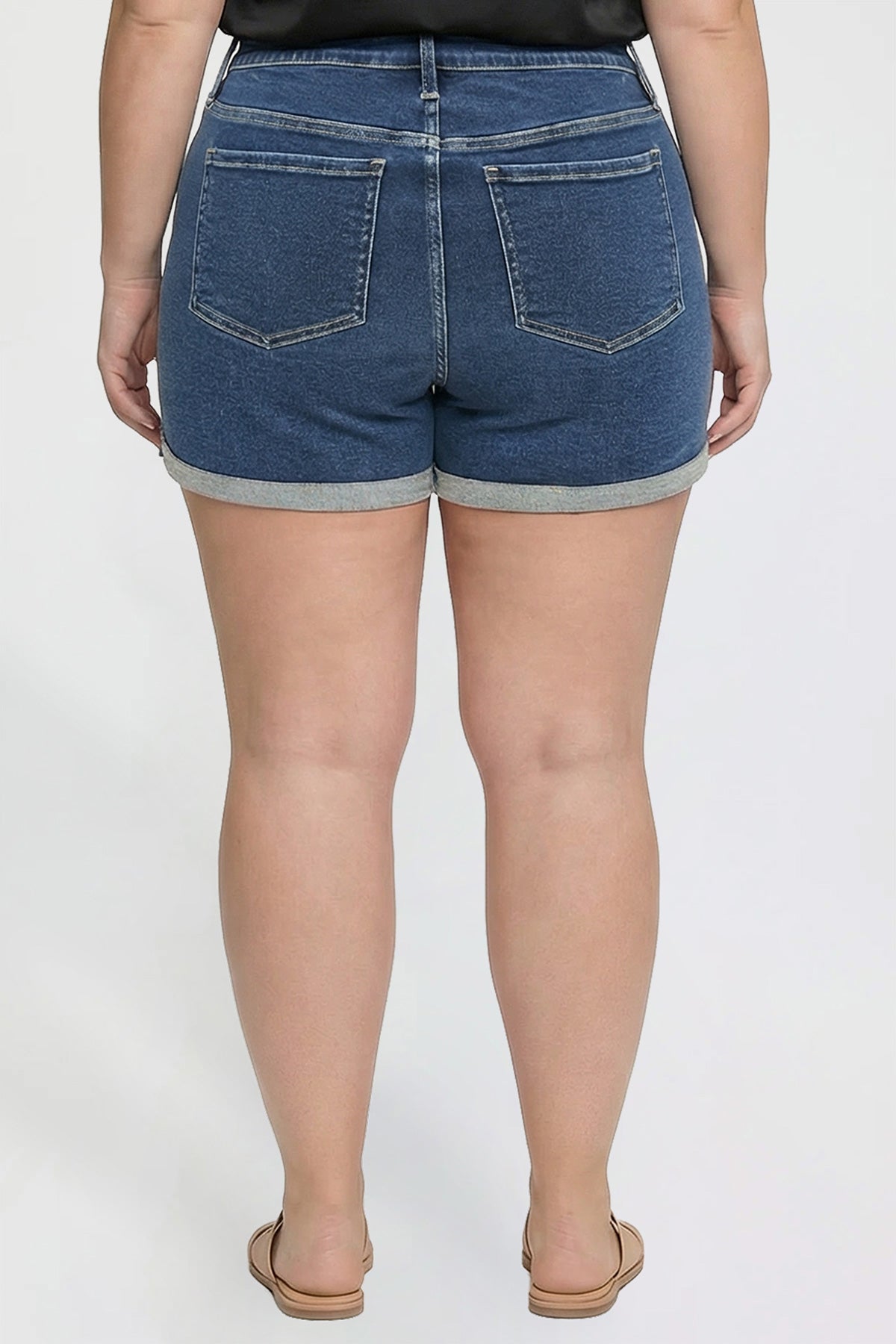 Plus Premium Stretch Fold-Over Cuff Shorts