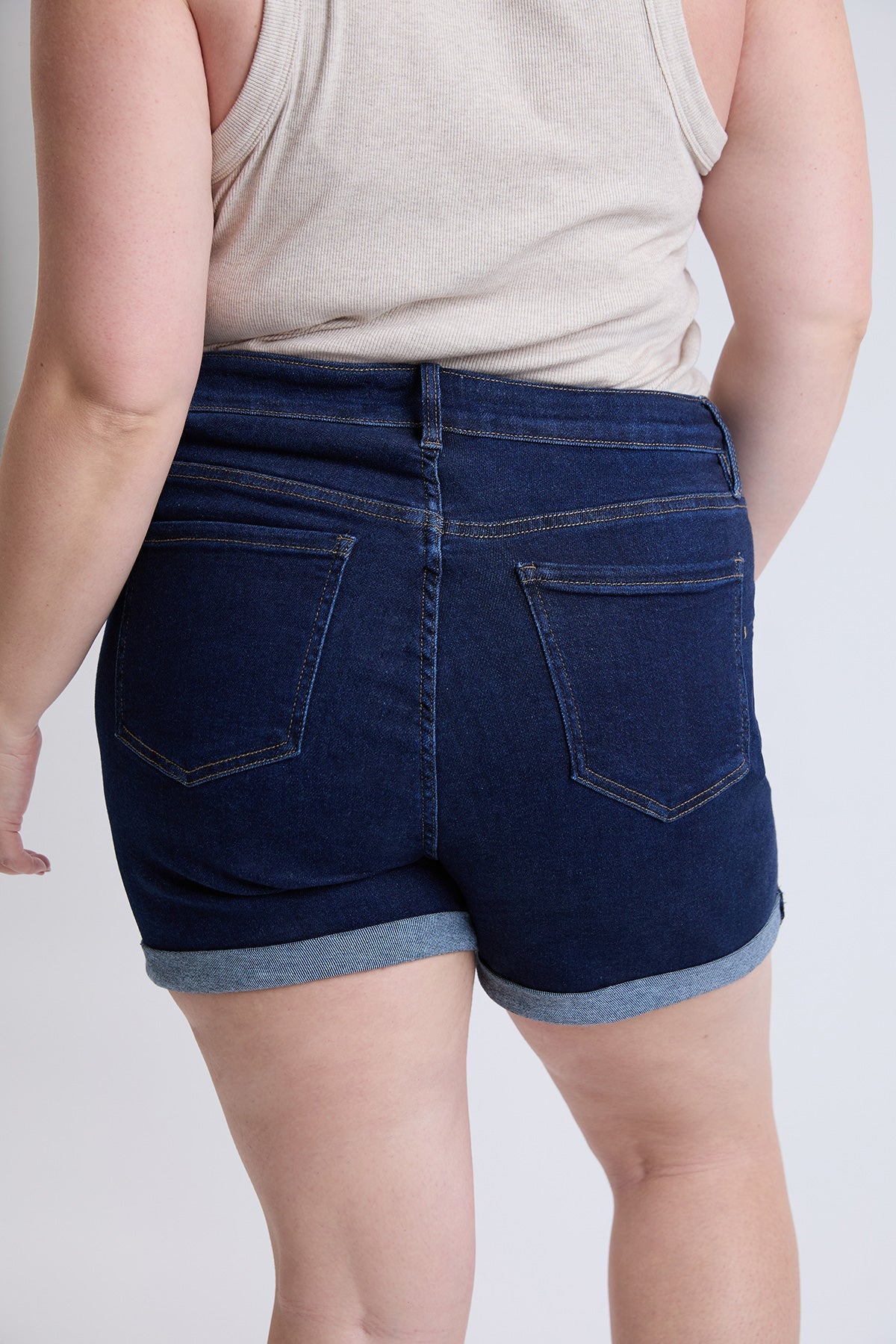 Plus Premium Stretch Fold-Over Cuff Shorts
