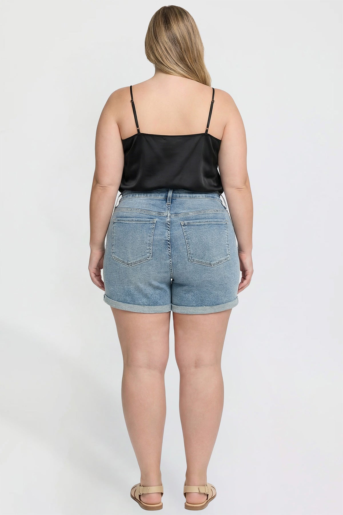 Plus Premium Stretch Fold-Over Cuff Shorts