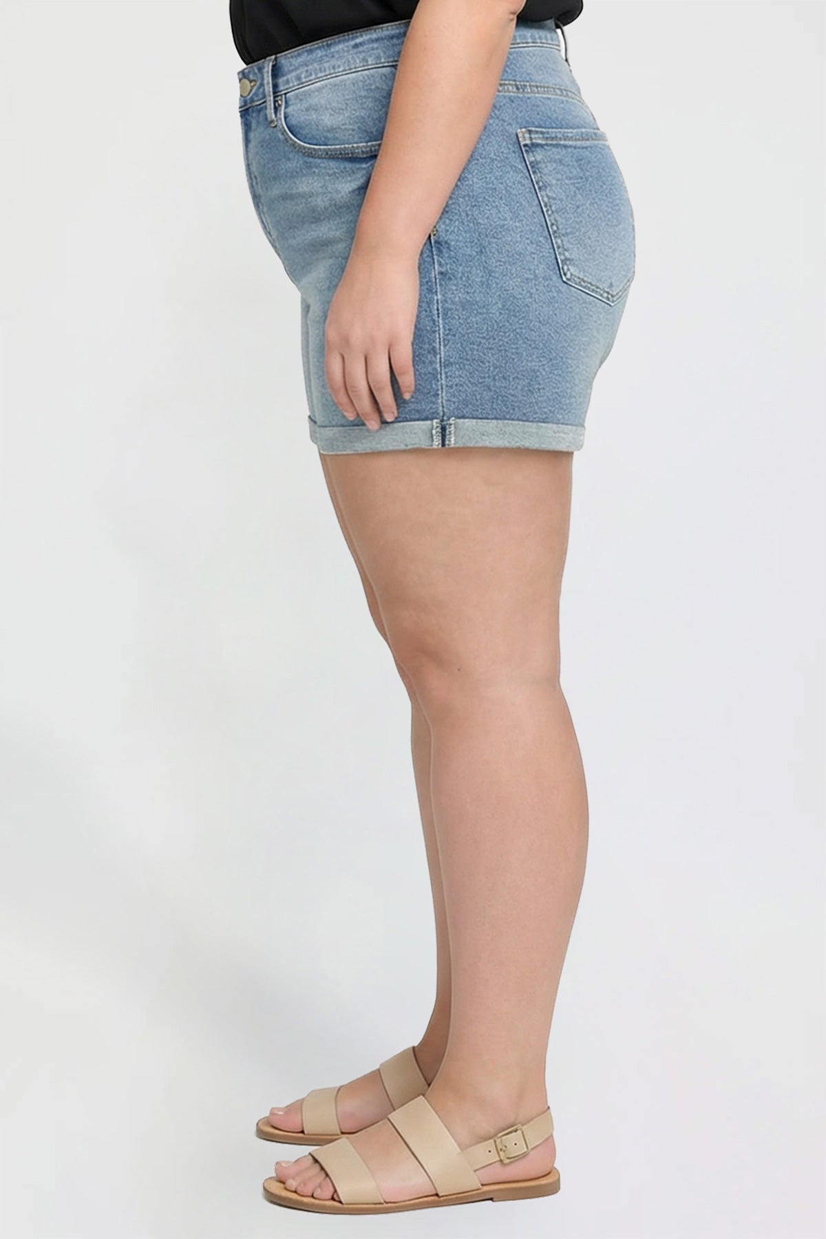 Plus Premium Stretch Fold-Over Cuff Shorts