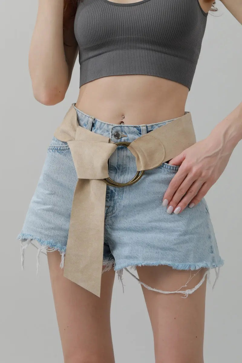 Double-Buckle Suede Corset Belt ā Adjustable Wrap Design āļøš¤