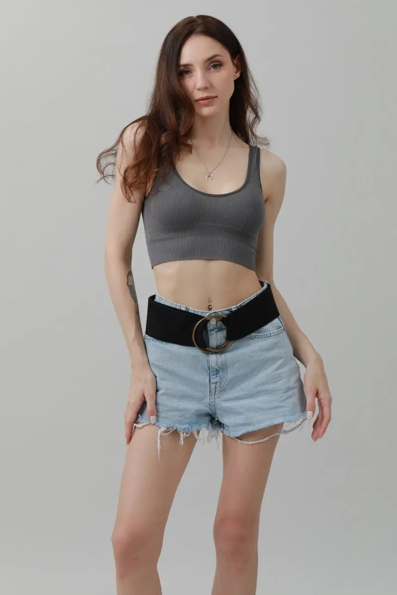 Double-Buckle Suede Corset Belt ā Adjustable Wrap Design āļøš¤