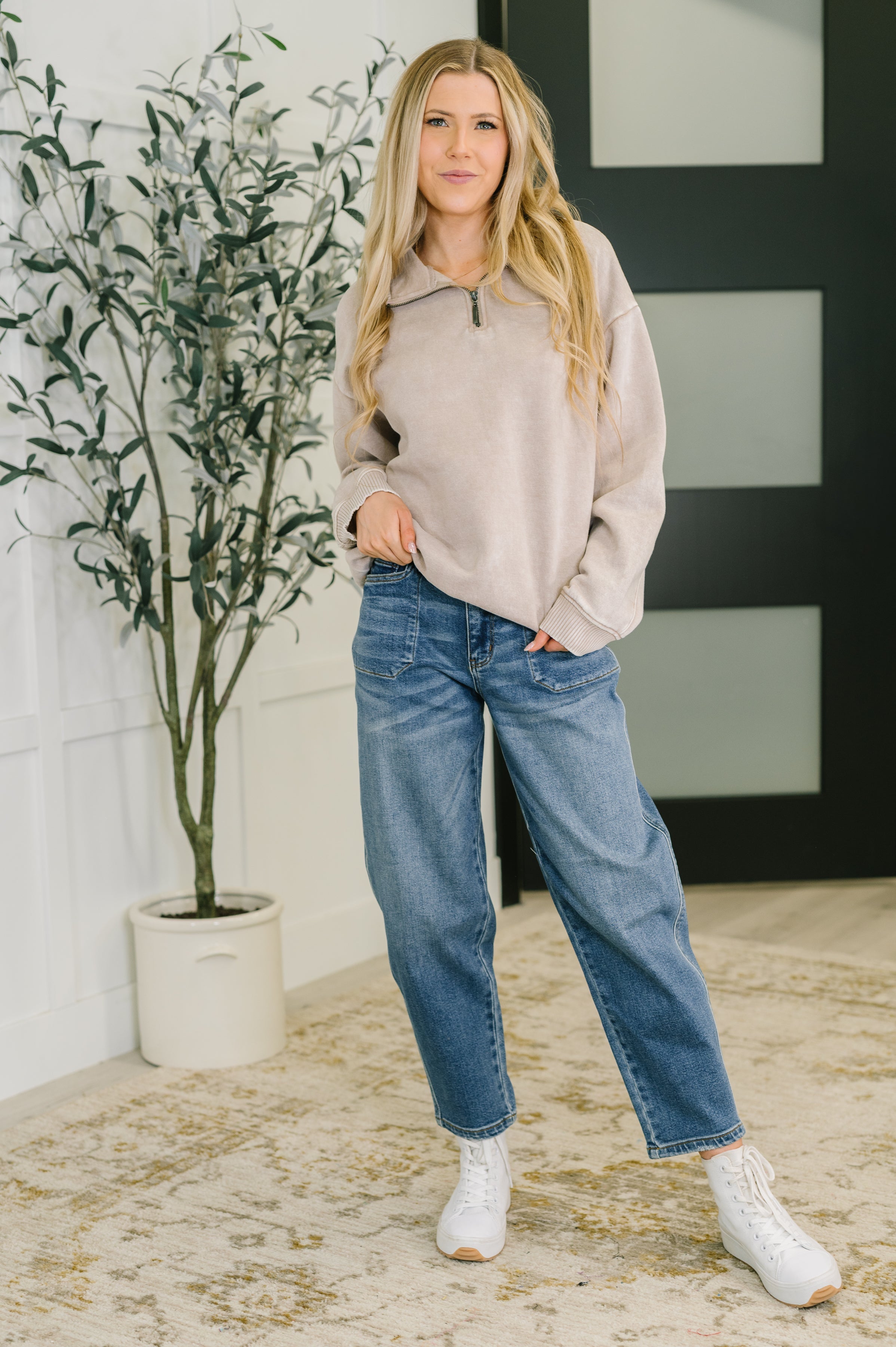 You Should Know Half Zip Pullover in Ash Mocha