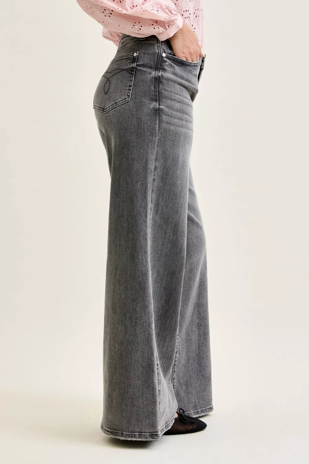 Mid Rise Palazzo Split Back Yoke