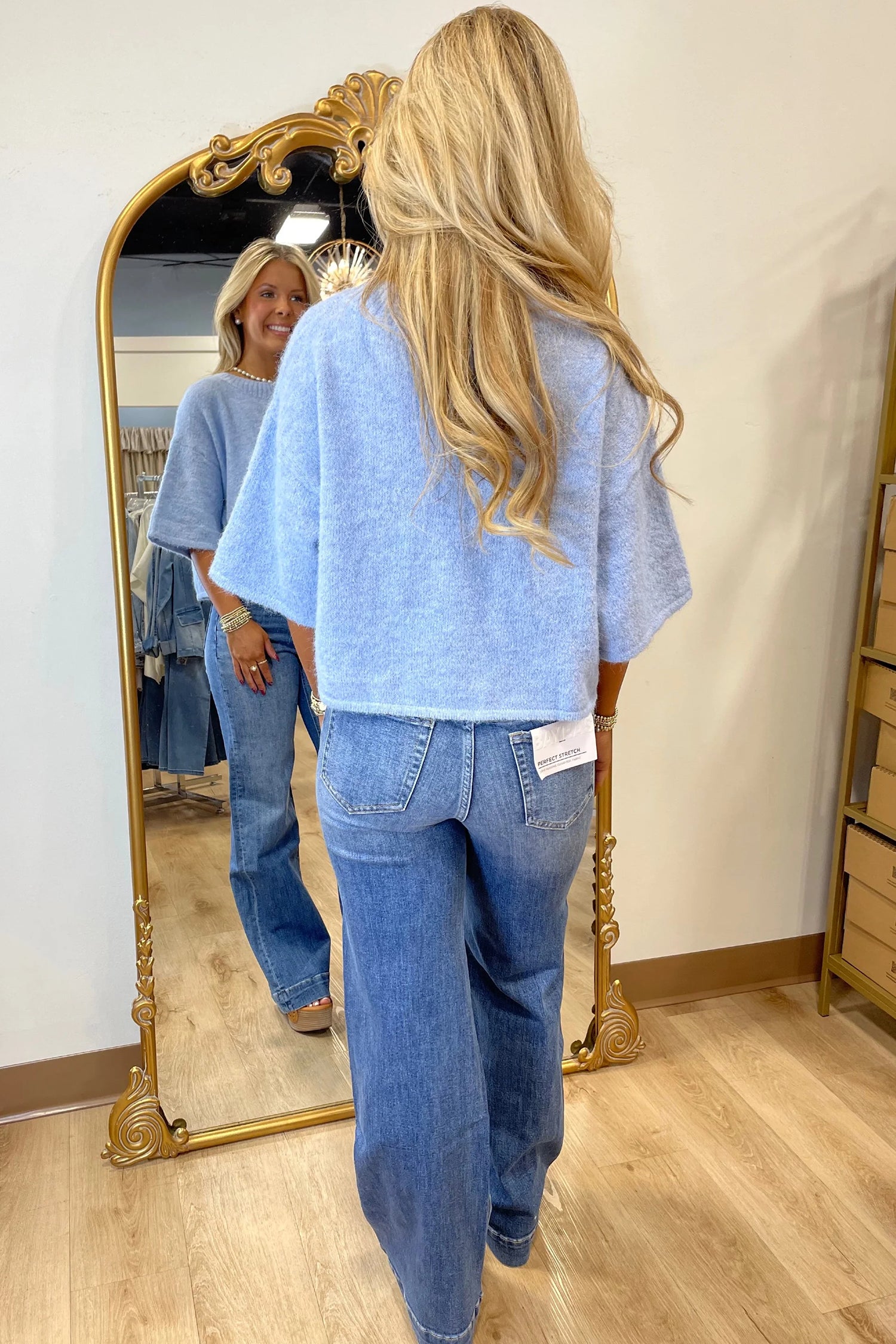 PRE-ORDER: 3/4 Sleeve Boxy Knit Button Down Sweater Cardigan