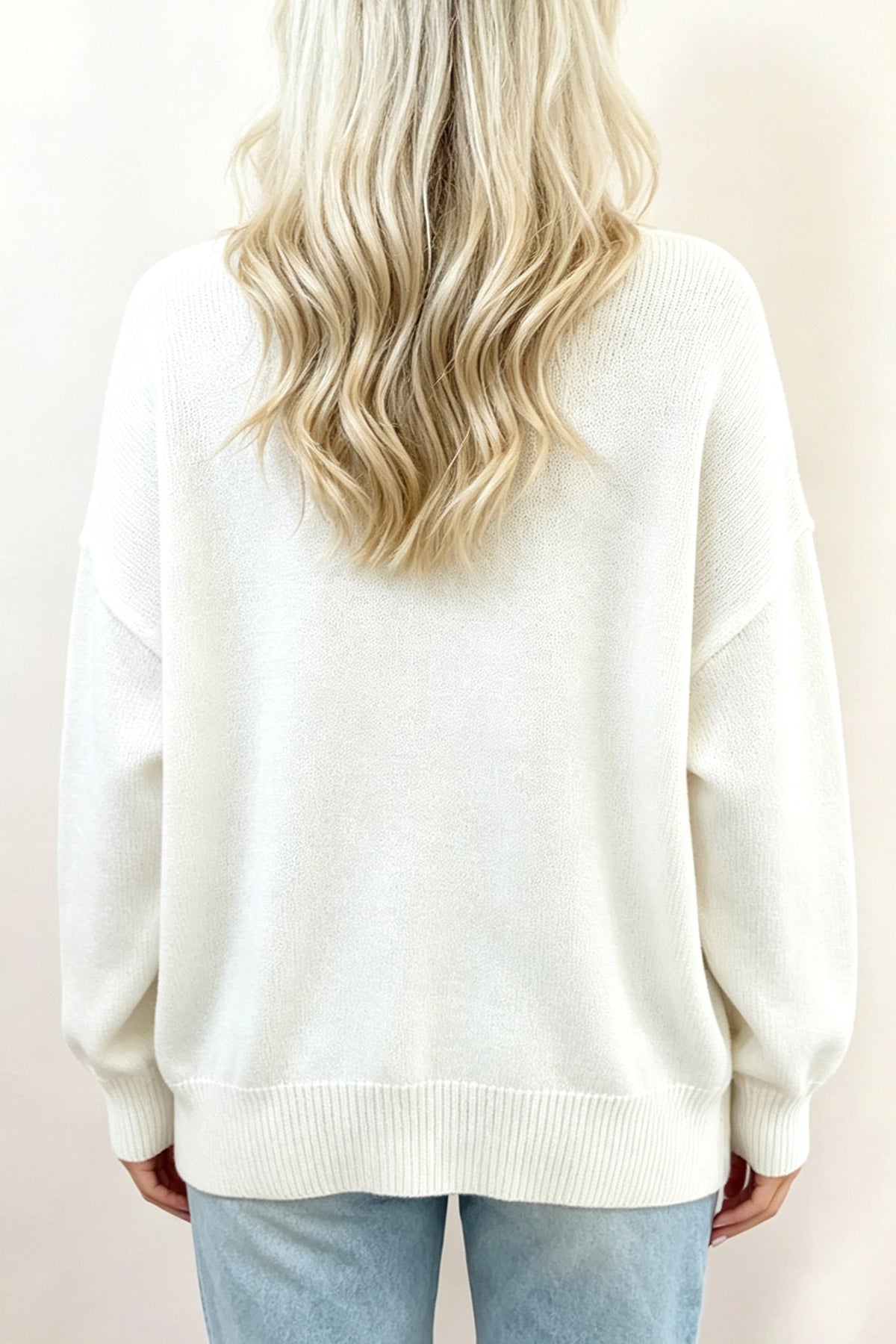 PRE-ORDER: Cozy Dog Print Dropped Shoulder Relaxed Sweater