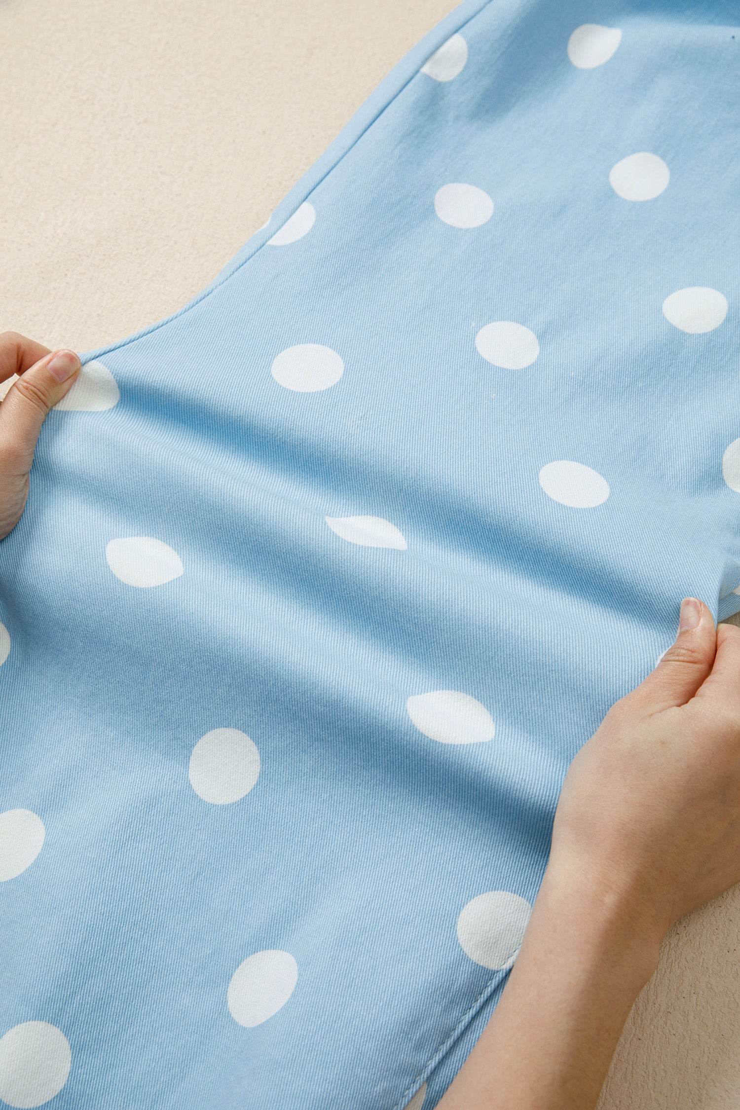 PRE-ORDER: Polka Dot Print Raw Hem Shift Jeans
