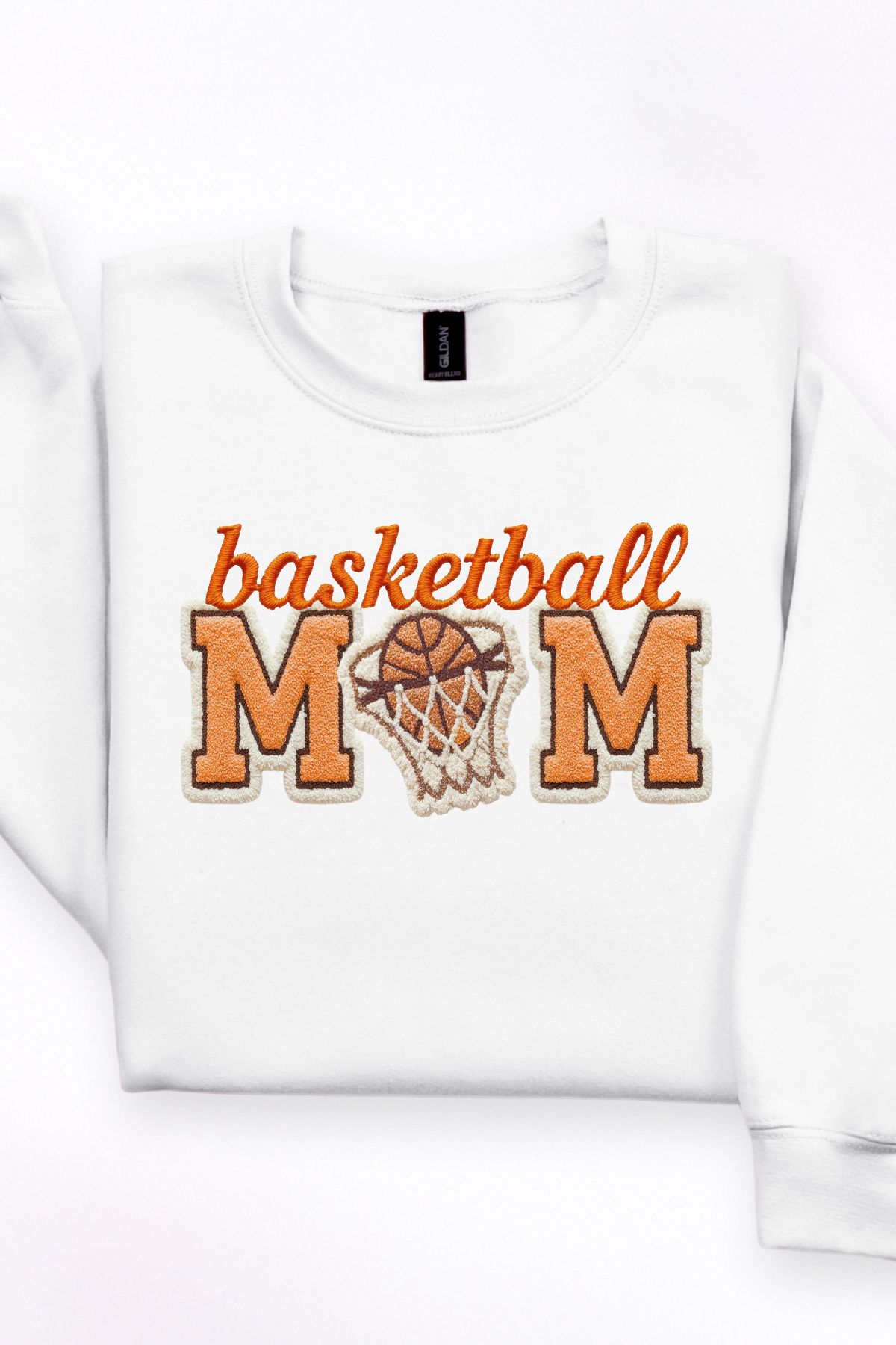 Basketball Mom Faux Embroidery Sweatshirt