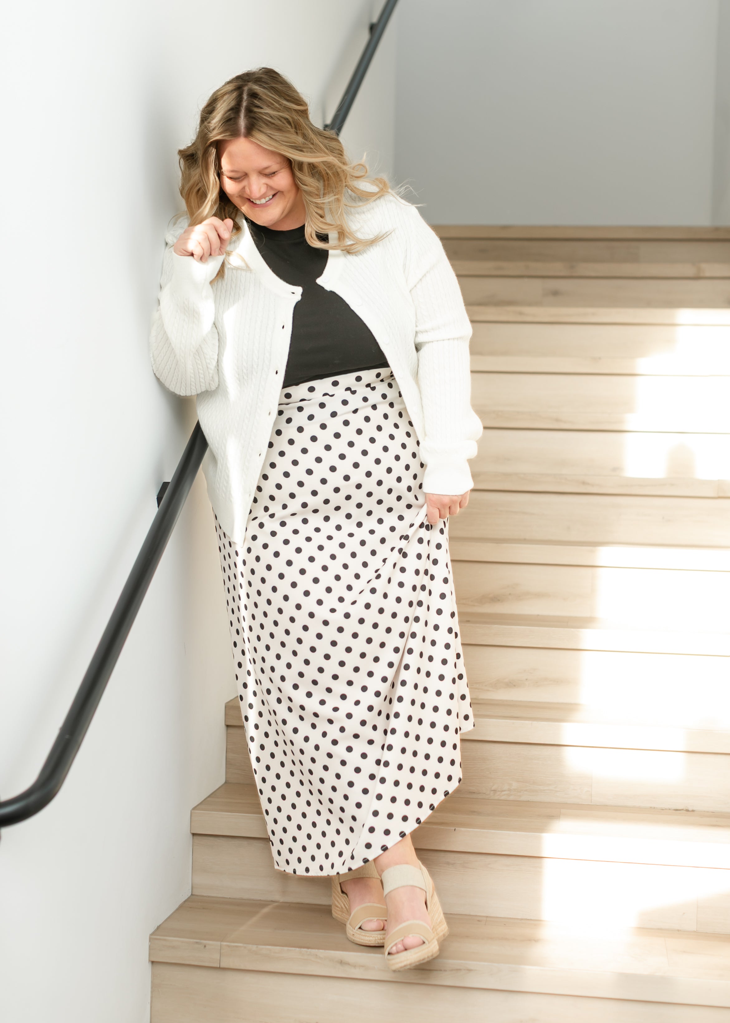 Braylyn Polka Dot Maxi Skirt