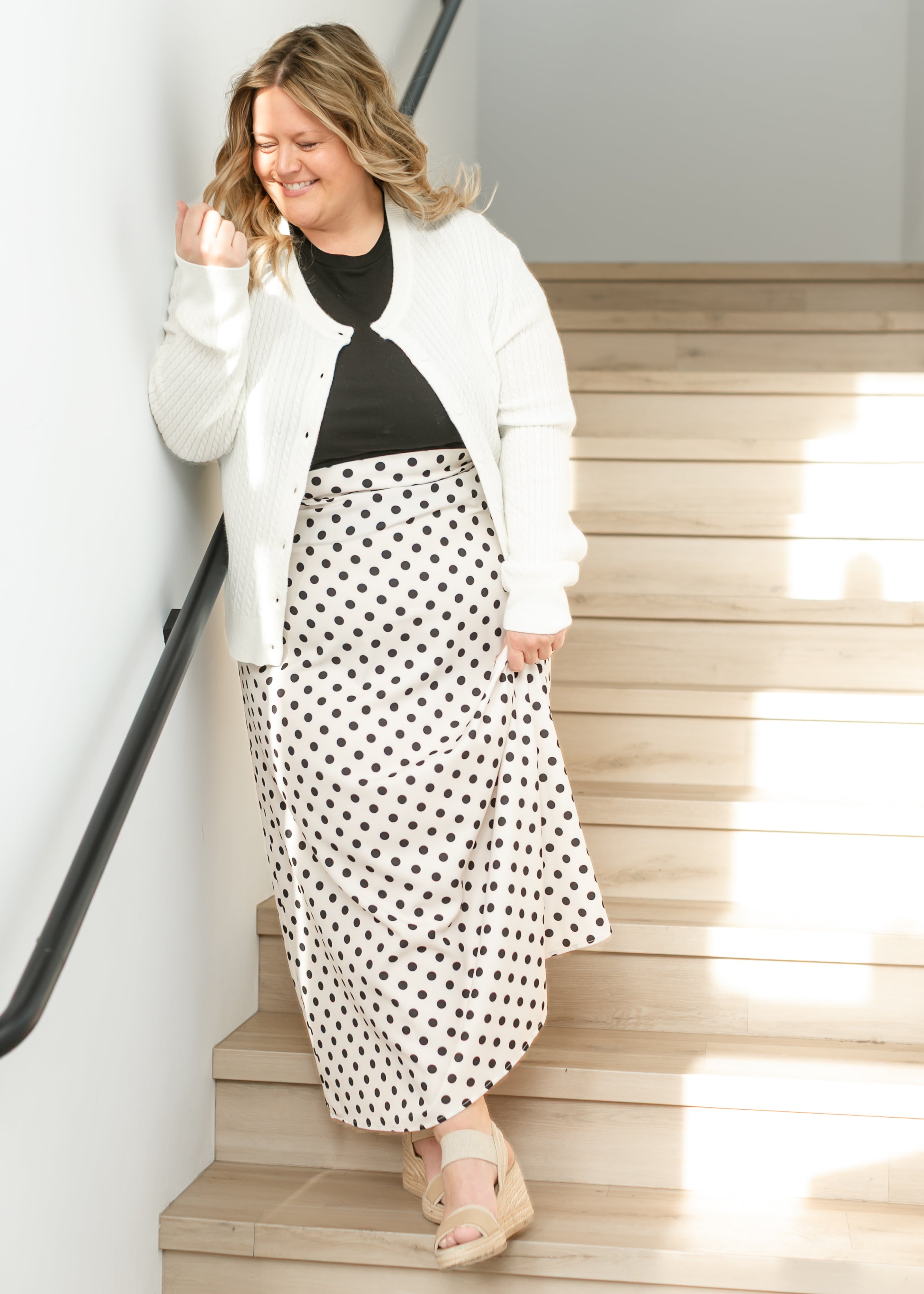 Braylyn Polka Dot Maxi Skirt