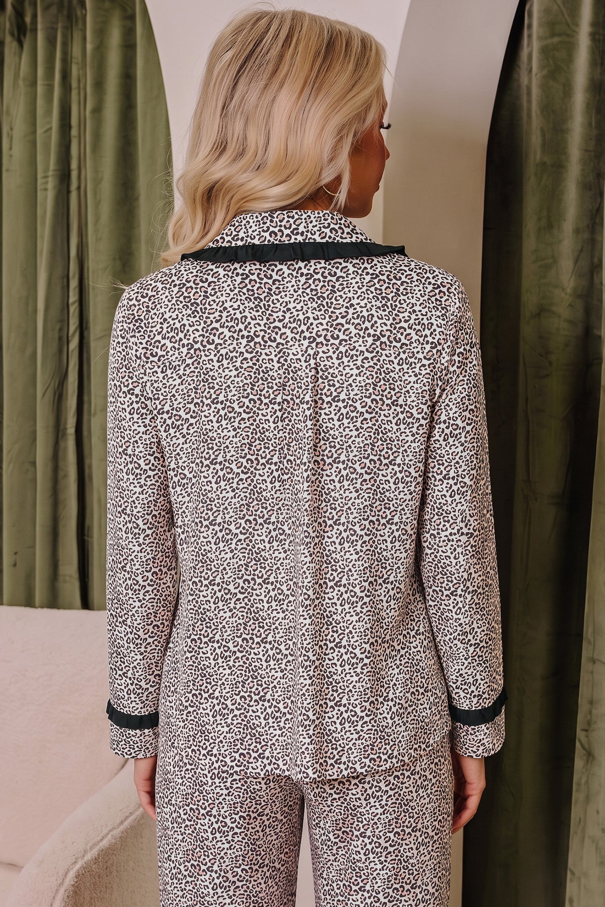 PRE-ORDER: Leopard Bow Patchwork Lounge Set