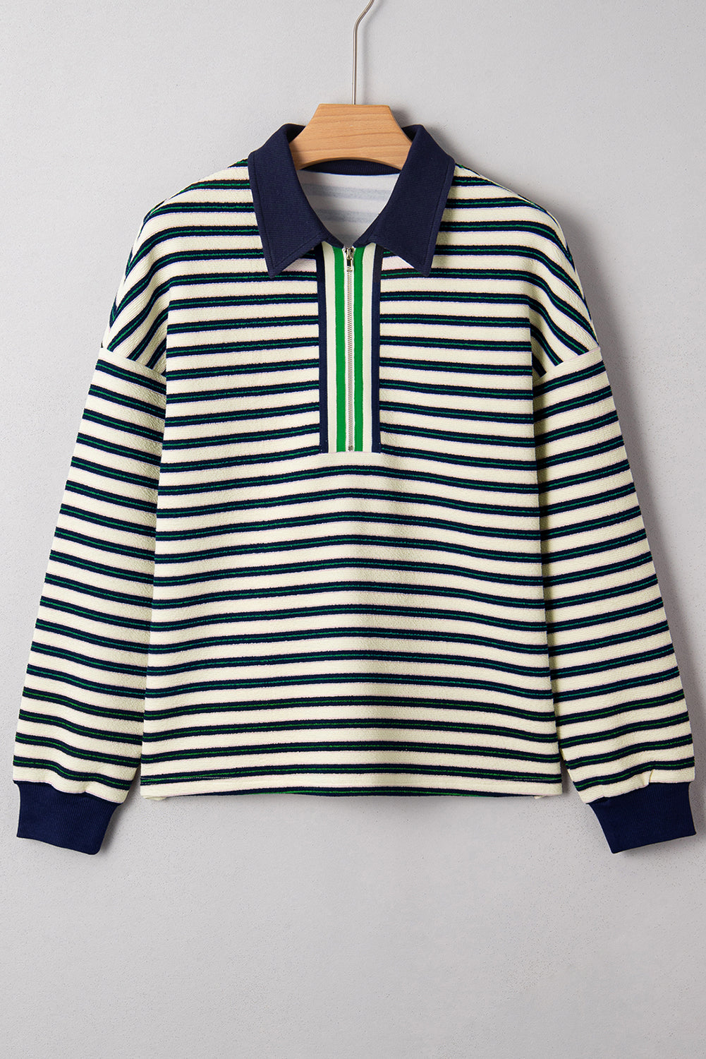 PRE-ORDER: Pop of Color V Neck Striped Long Sleeve Top