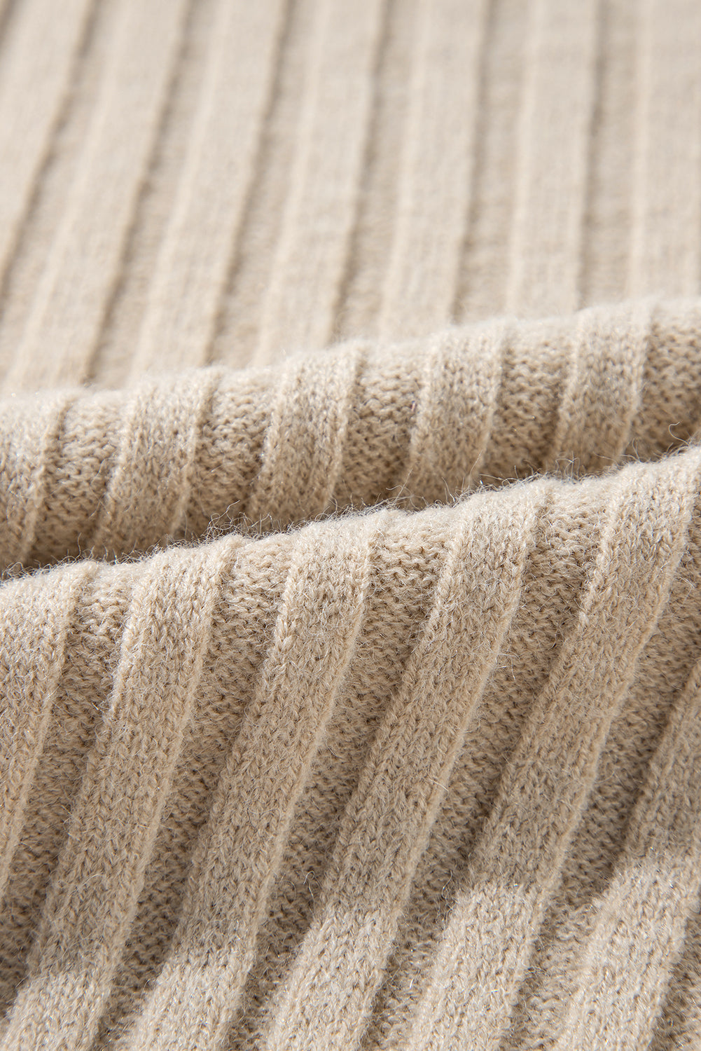 Khaki Cable Knit Colorblock Drop Shoulder Sweater
