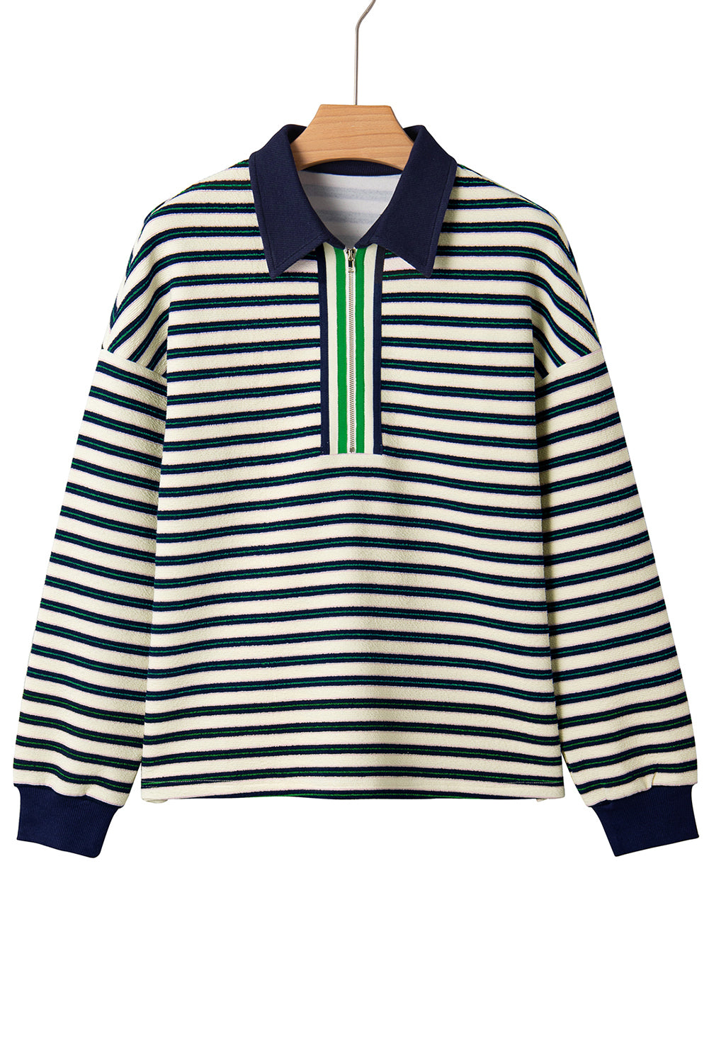 PRE-ORDER: Pop of Color V Neck Striped Long Sleeve Top