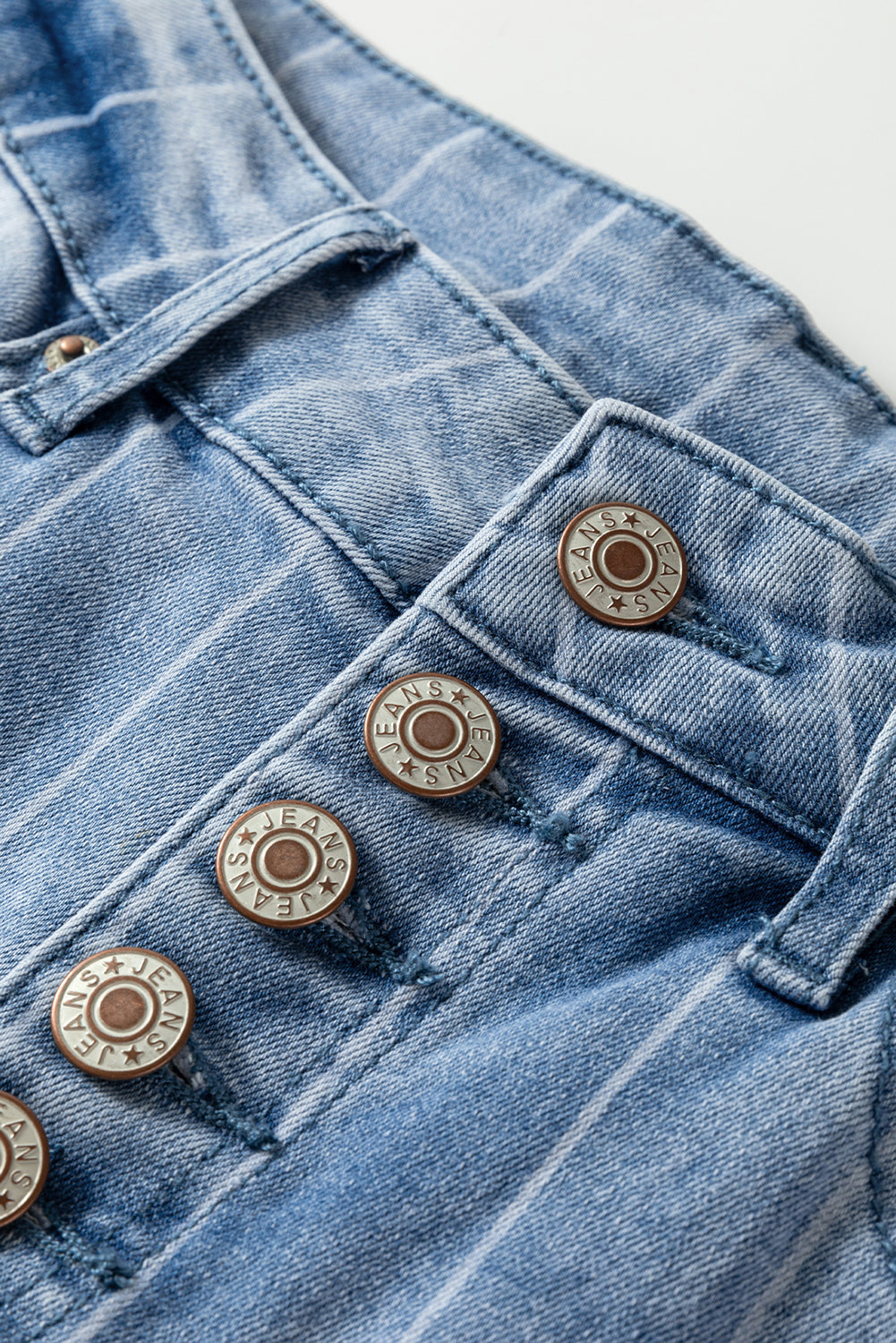 PRE-ORDER: Beau Blue Multi Buttoned Wide Leg Jeans
