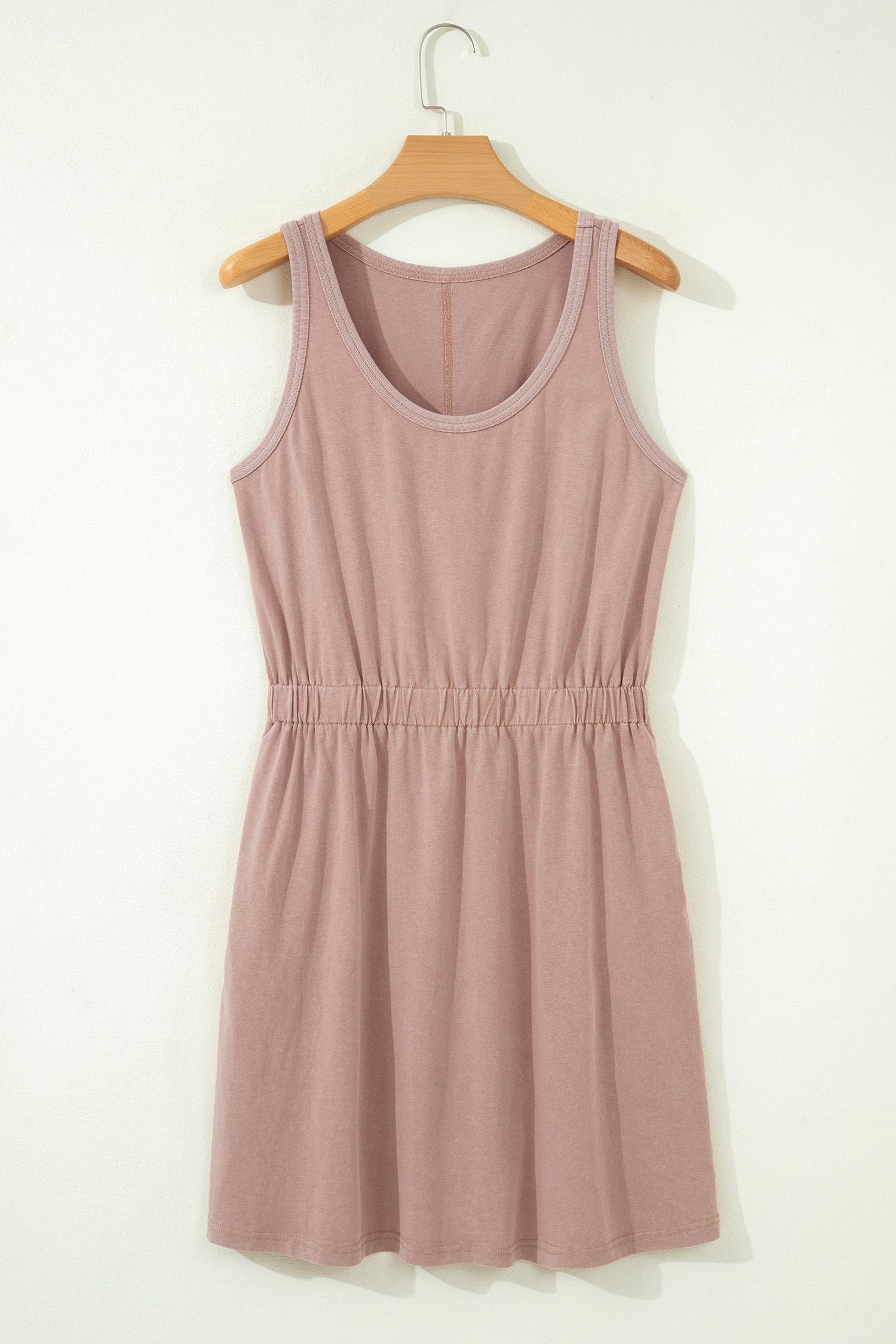 PRE-ORDER: Mineral Wash Elastic Waist Sleeveless Mini Dress