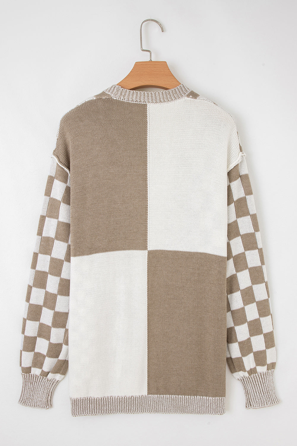 PRE-ORDER: Checkered Drop Shoulder Cardigan