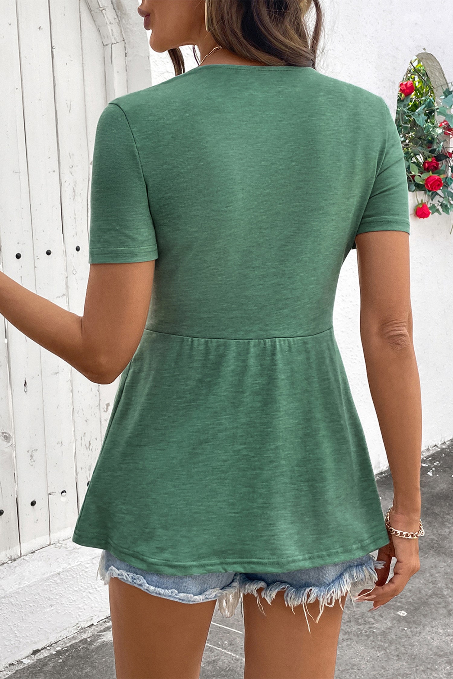 PRE-ORDER: Twist Knot V Neck Blouse