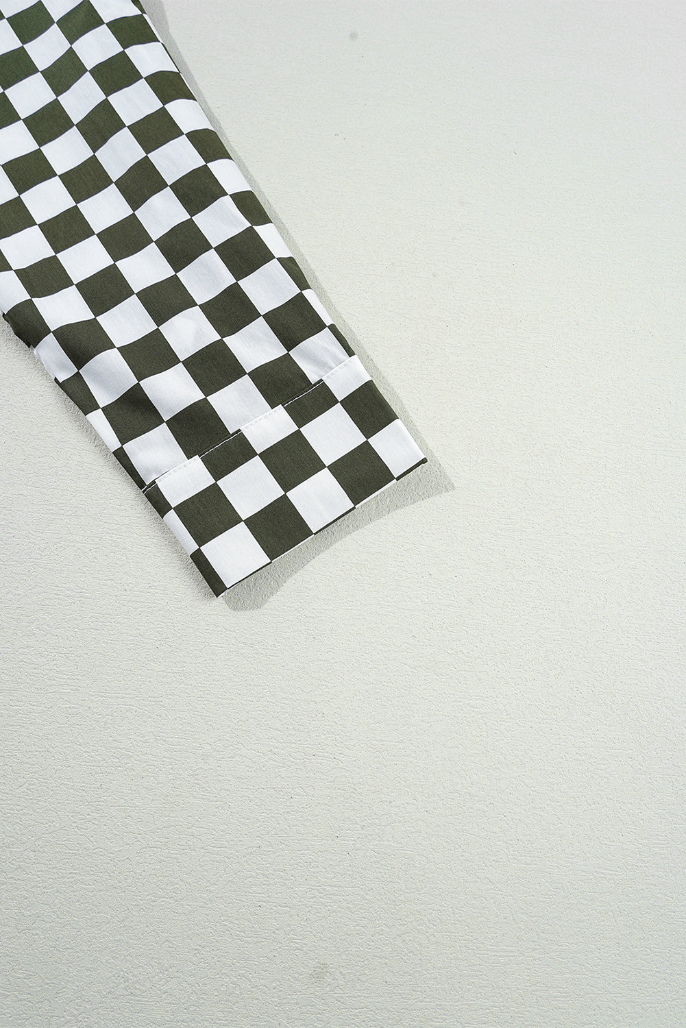 Green Checkered Drop Shoulder Casual Shirt
