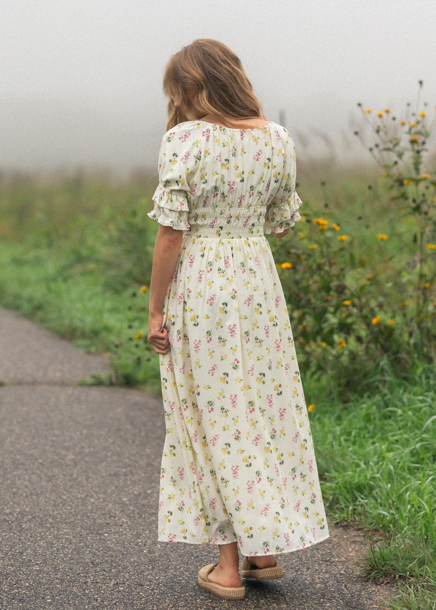 Celine Puff Sleeve Floral Maxi Dress