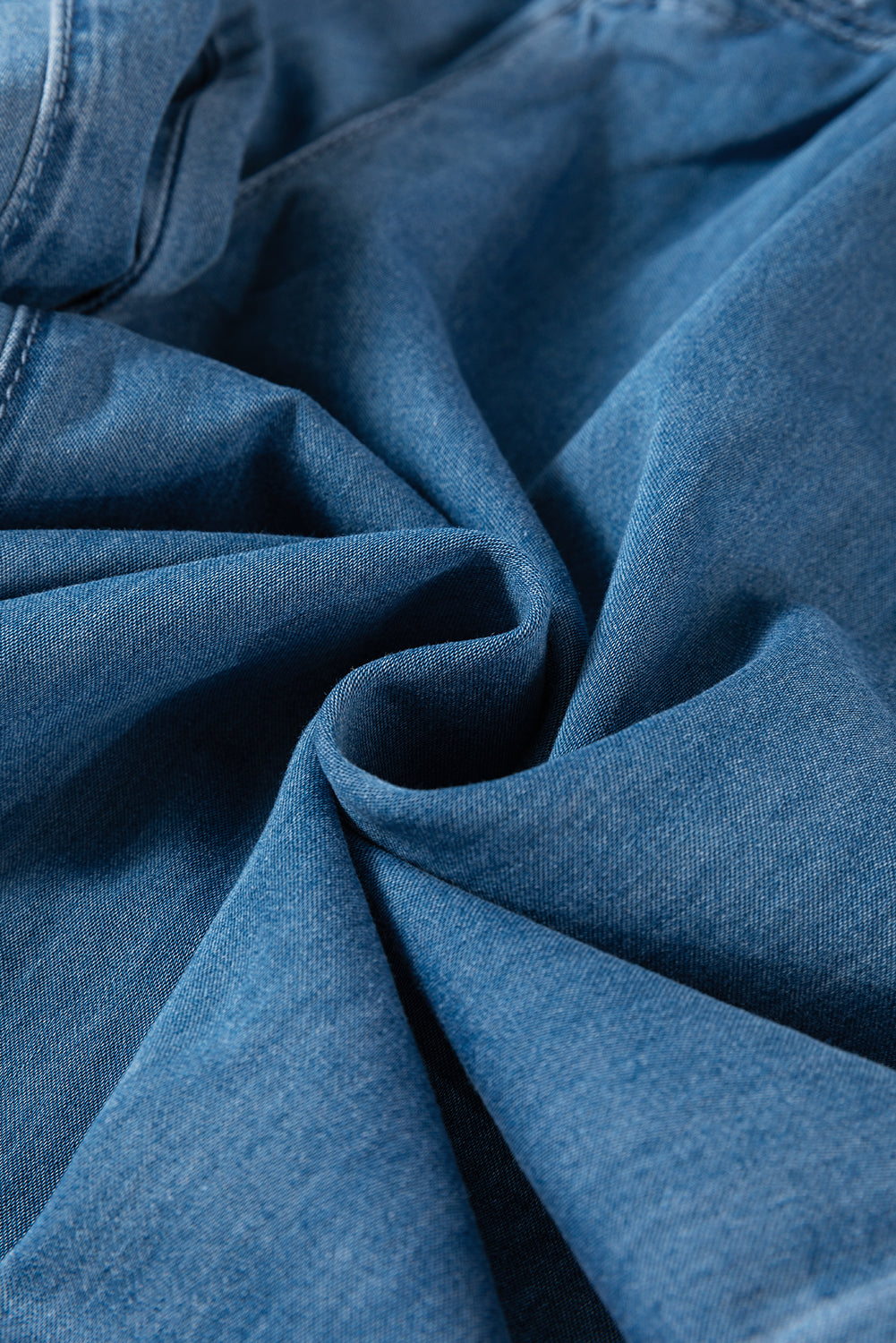 PRE-ORDER: Dusk Blue Mineral Wash Button High Waist Wide Leg Jeans