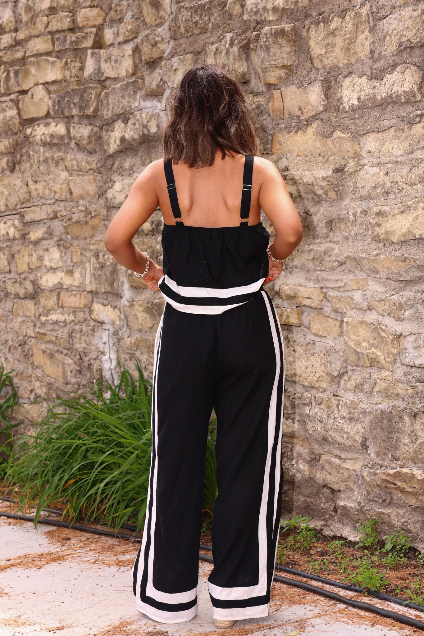 Cheyanne Black and White Linen Pants