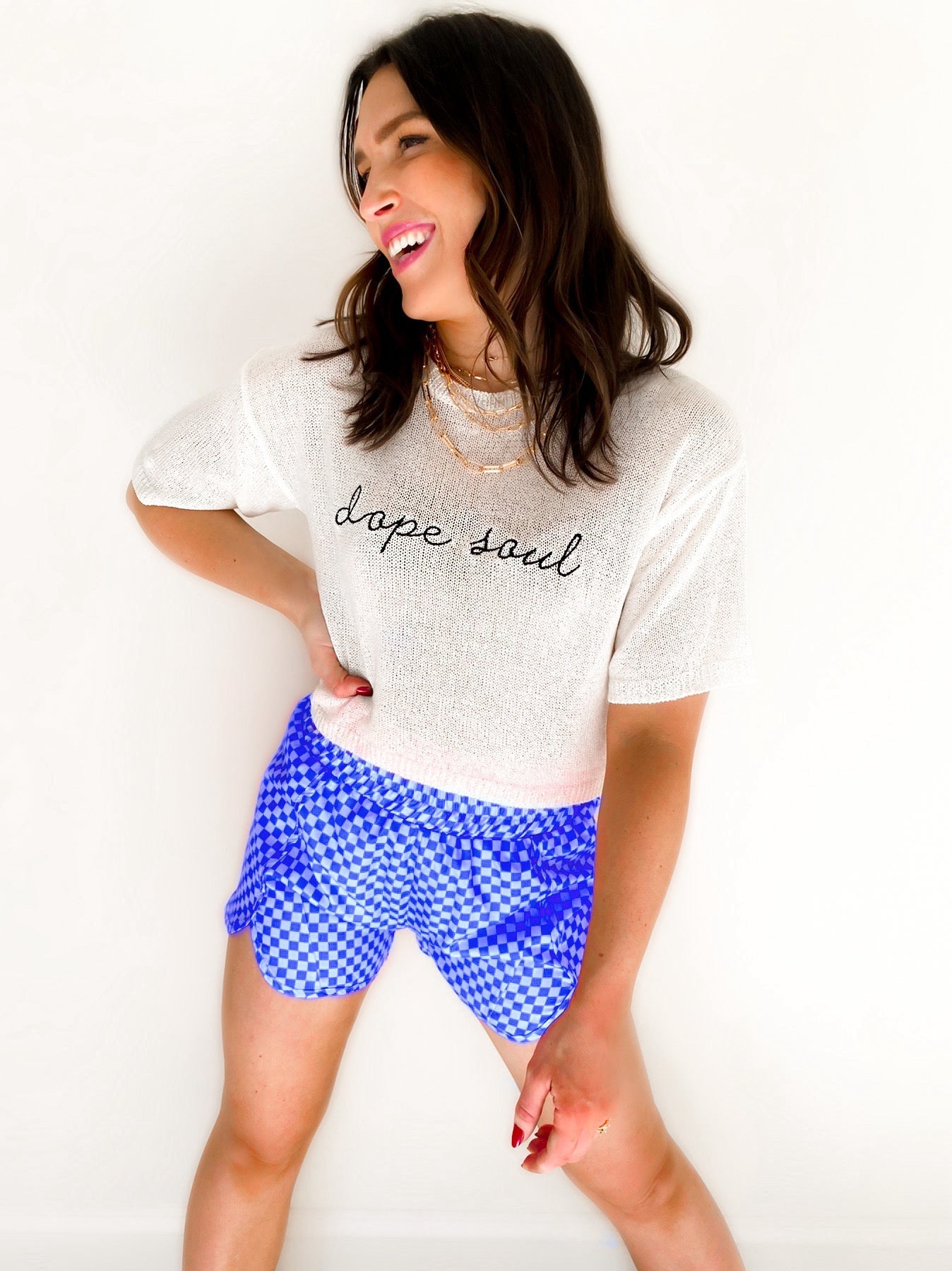 Cheyenne Athleisure Checkered Shorts - Girl Code Couture