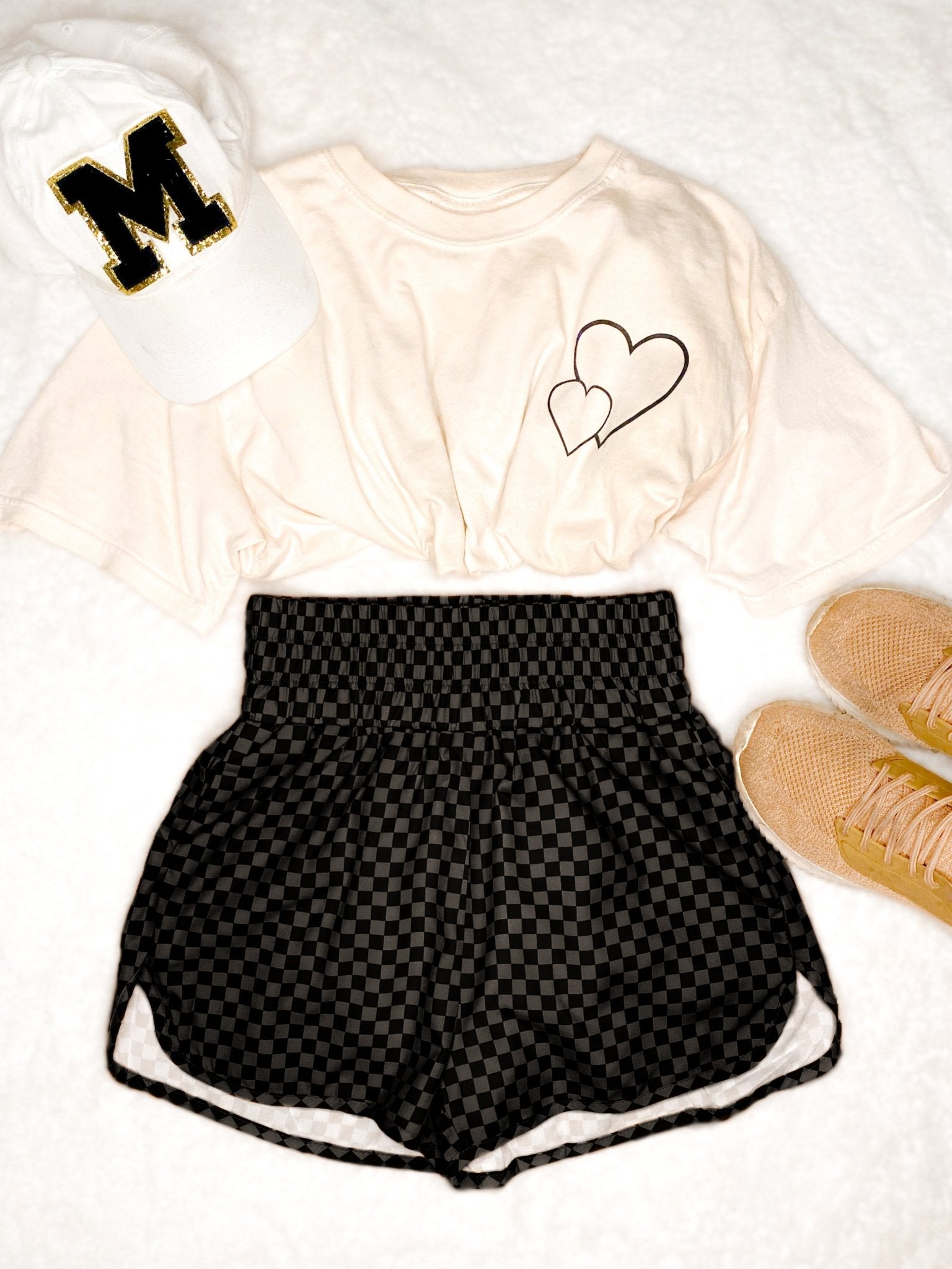 Cheyenne Athleisure Checkered Shorts - Girl Code Couture