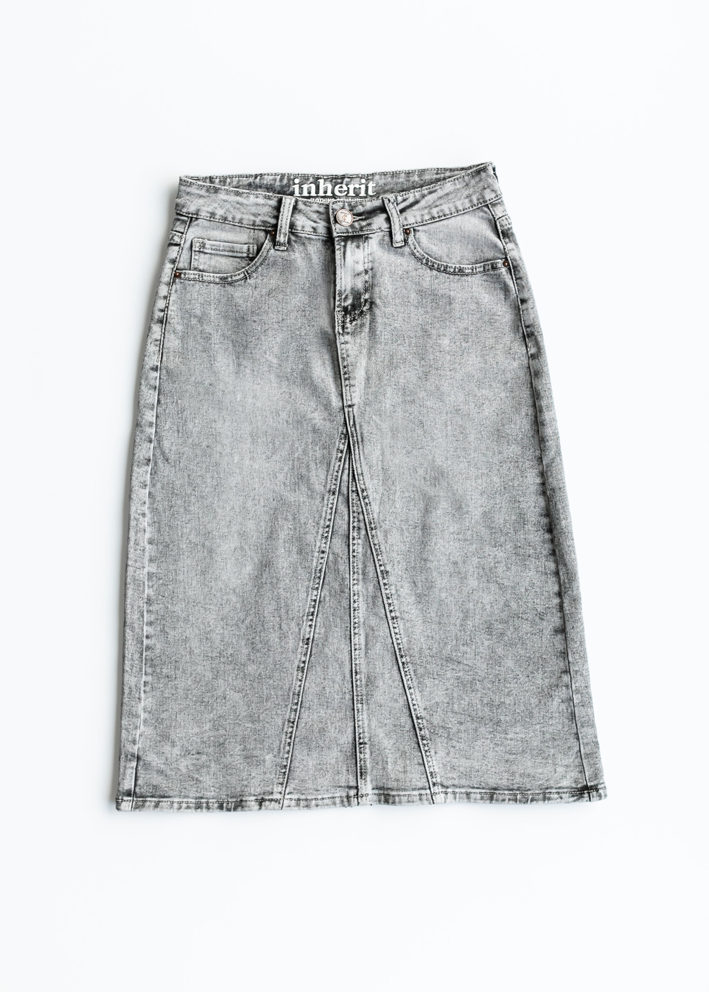 Claire A-line Denim Midi Skirt