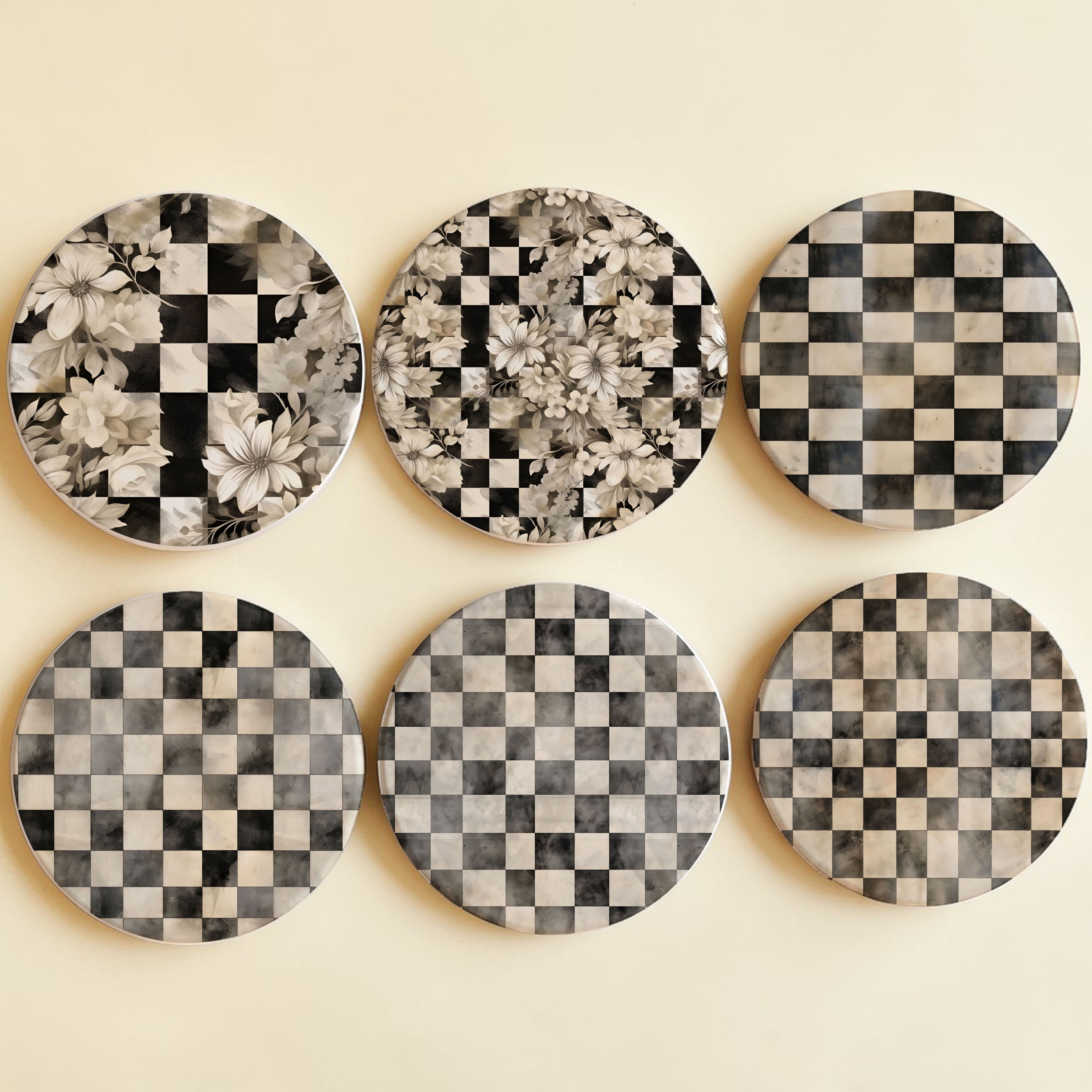 Courtly Check Coasters