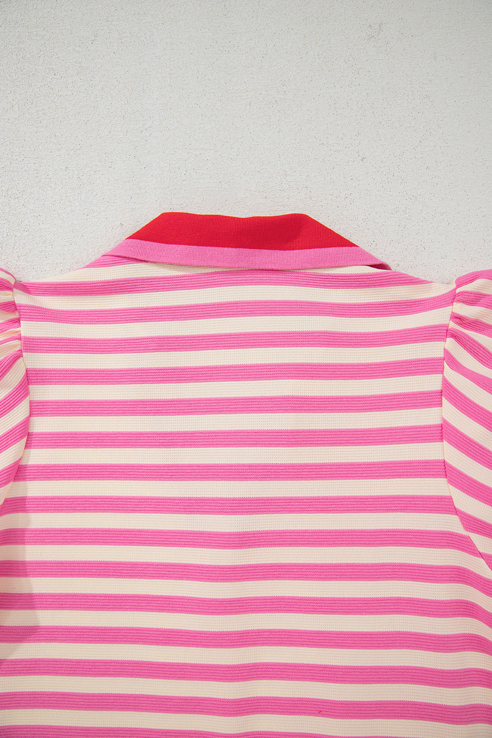 PRE-ORDER: Striped Ruffle Short Sleeve Pop of Color Neckline Dress