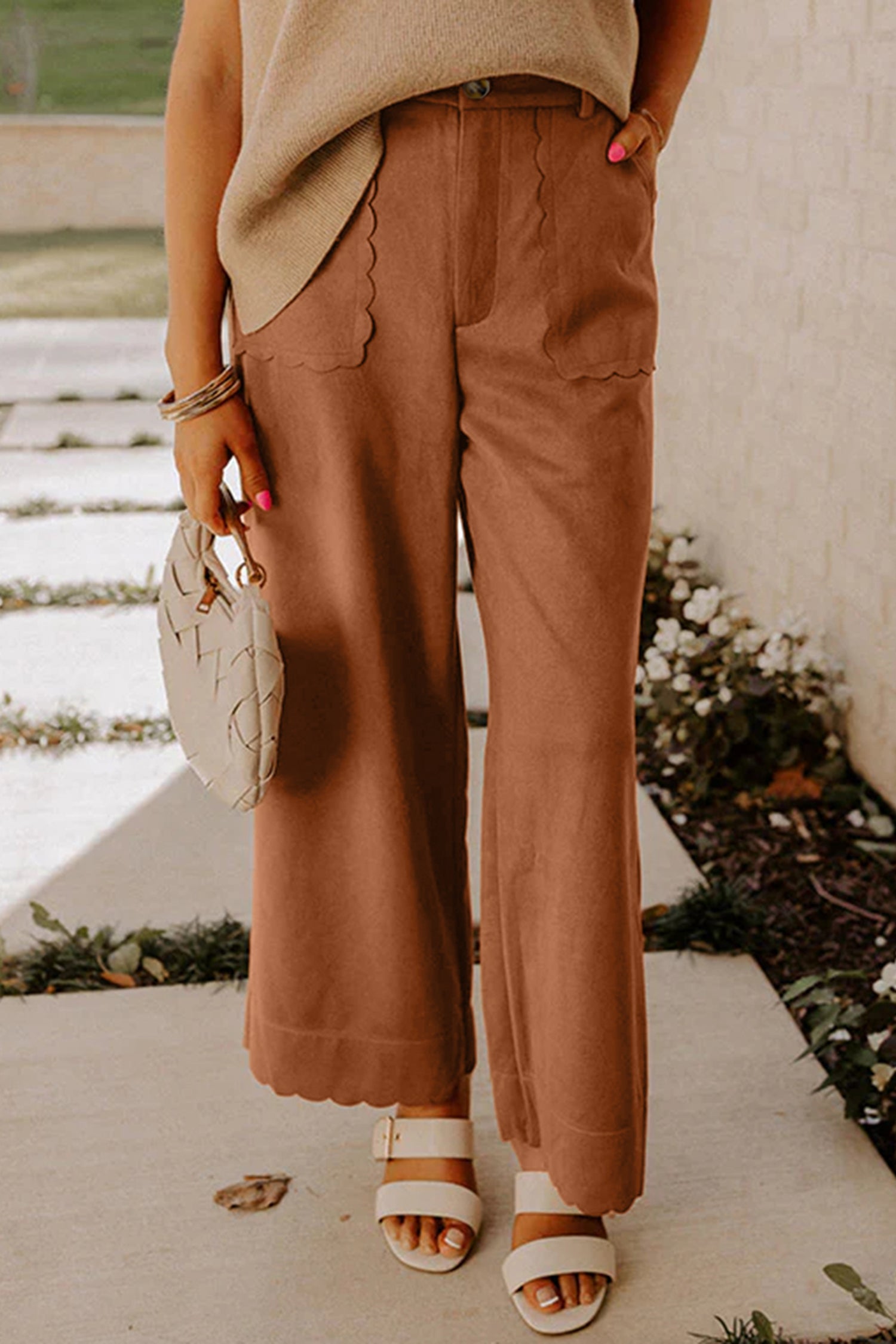 PRE-ORDER: Thai Curry Scalloped Edge Pocket Pants