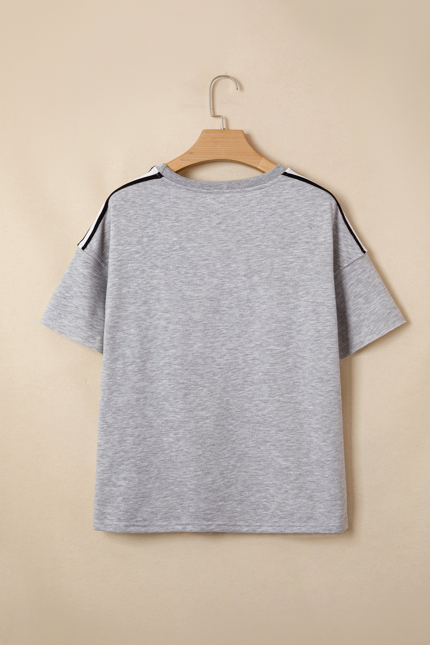 PRE-ORDER: Light Grey Patchwork Detail Raw Edge Oversize Tee