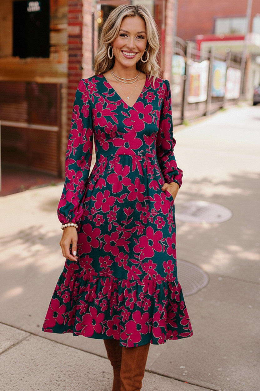 Everyone to the Dance Floor Teal Midi Dress