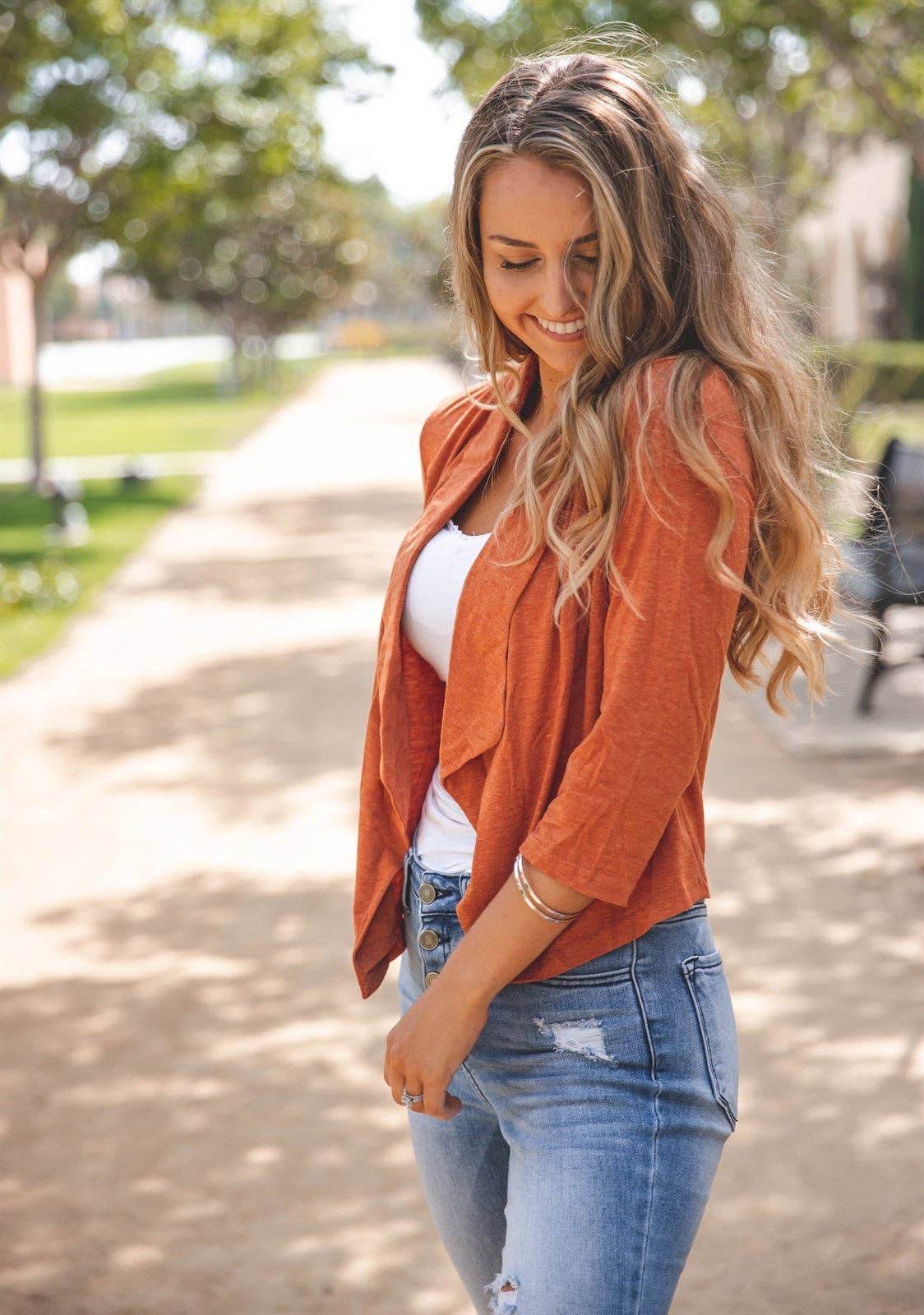 Tickled Teal - Soft 3/4 Sleeve Rae Blazer