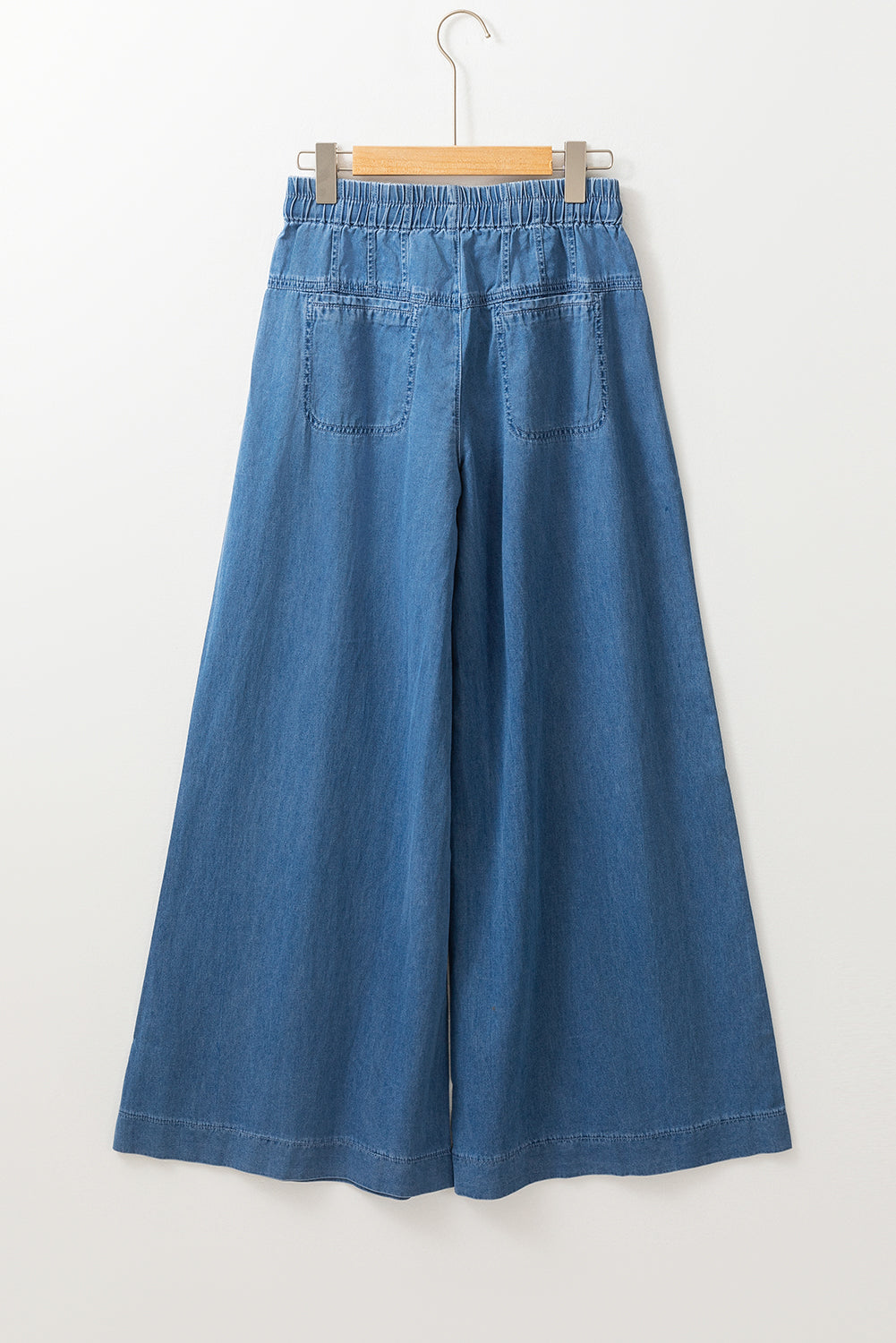PRE-ORDER: Dusk Blue Mineral Wash Button High Waist Wide Leg Jeans