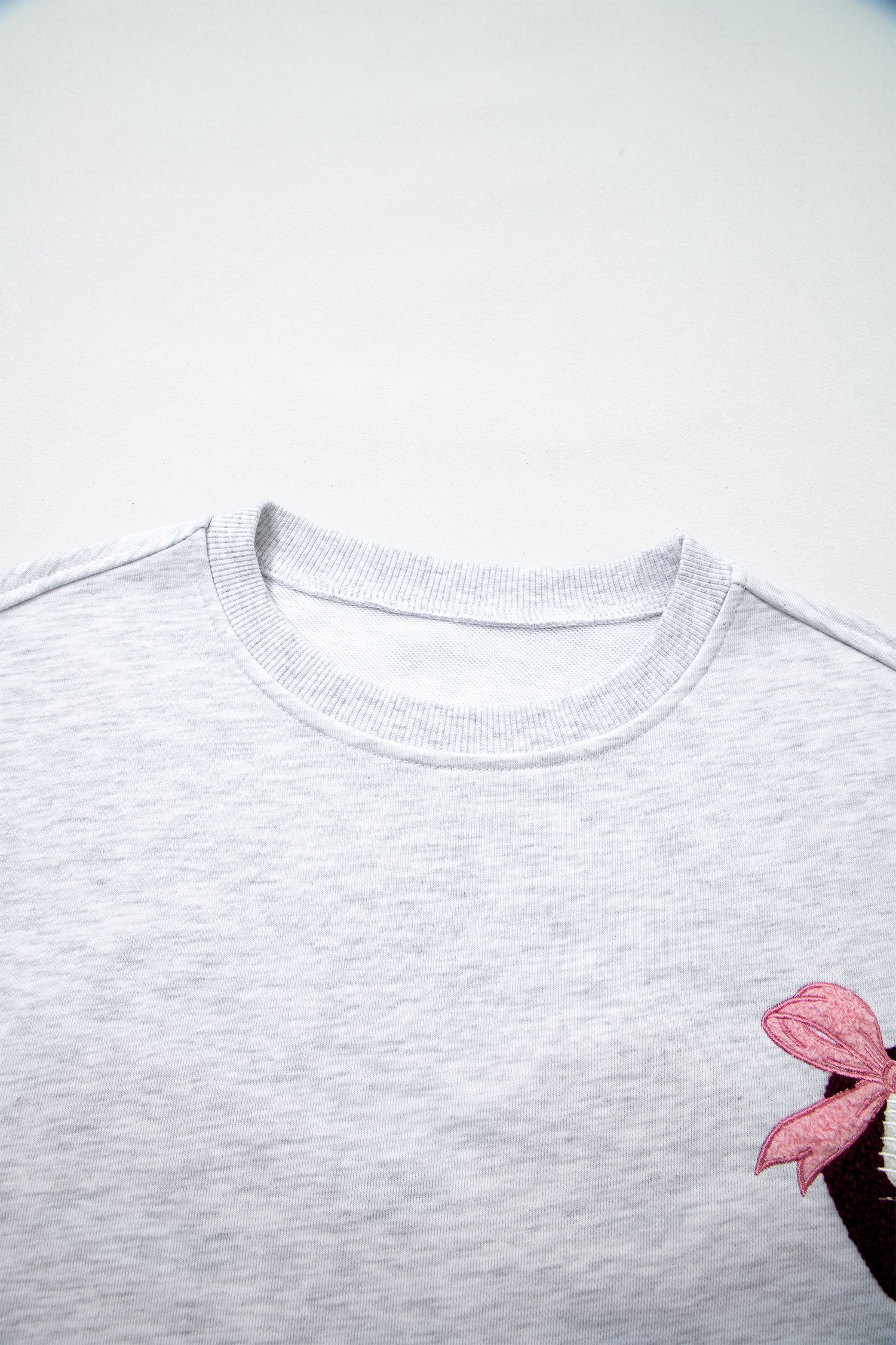 PRE-ORDER: Light Grey Football Bow Back Sweatshirt
