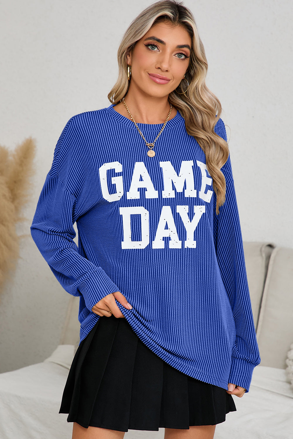 Corded GAME DAY Graphic Long Sleeve Top