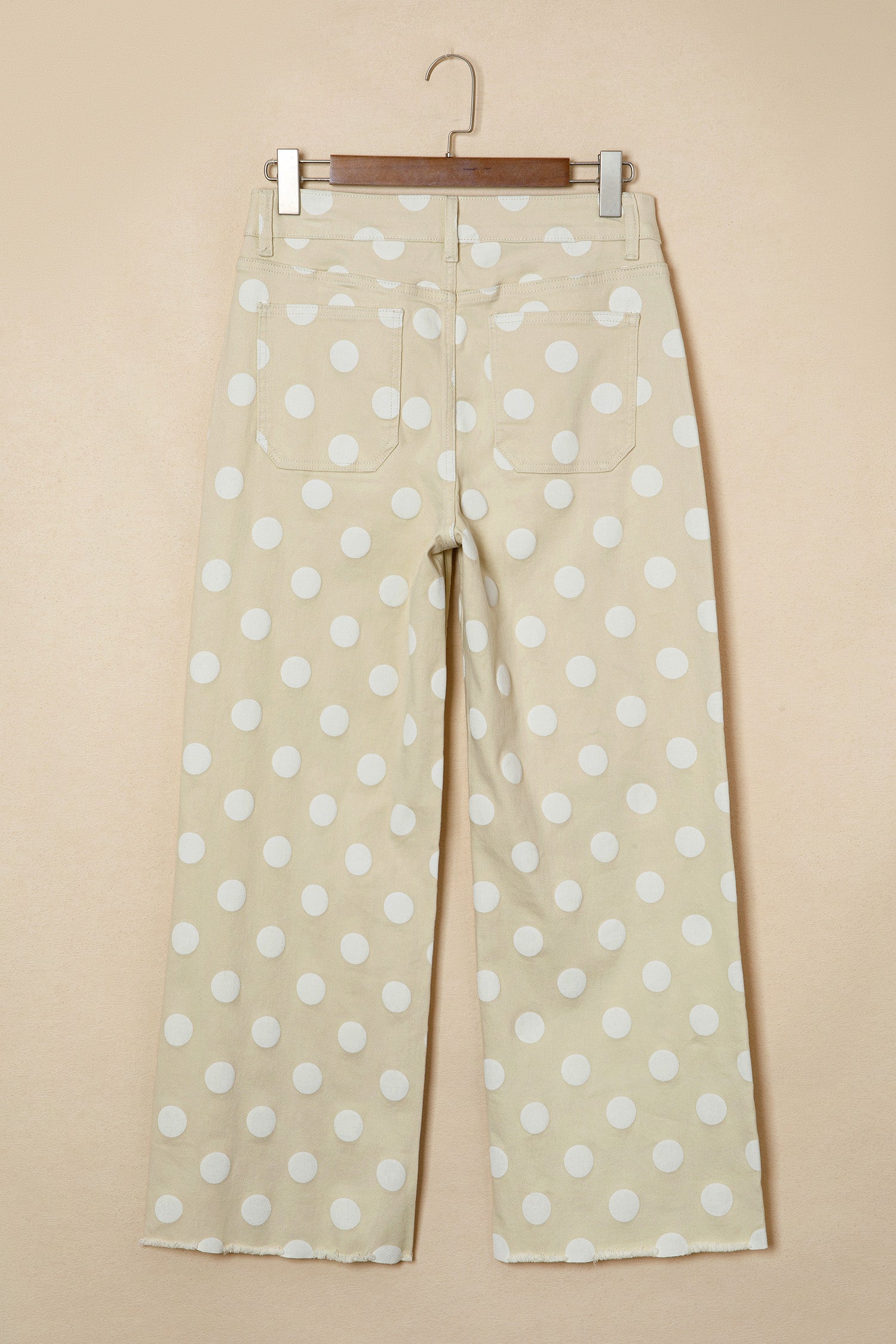 PRE-ORDER: Polka Dot Print Raw Hem Shift Jeans