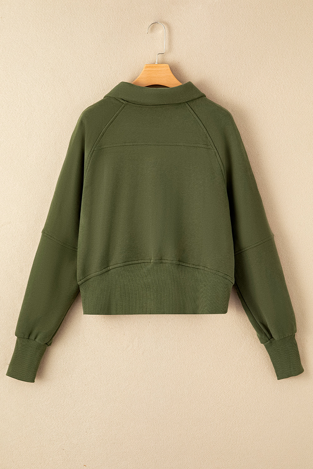 PRE-ORDER: Zip Up Stand Collar Thumbhole Sleeve Sweatshirt