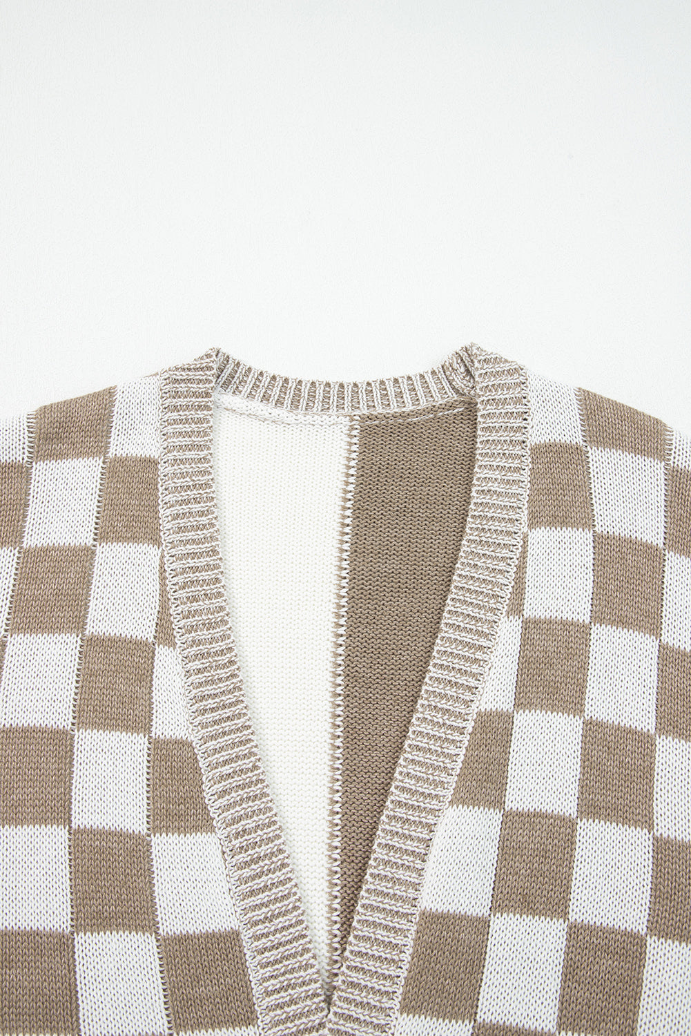 PRE-ORDER: Checkered Drop Shoulder Cardigan