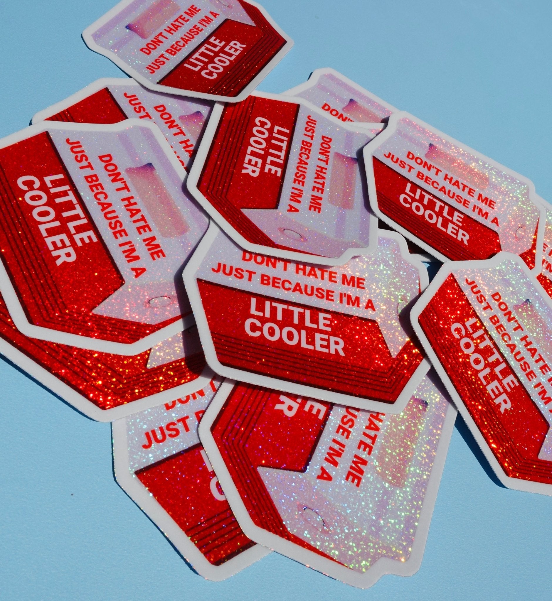 Little Cooler – Retro Red Holographic Waterproof Decal