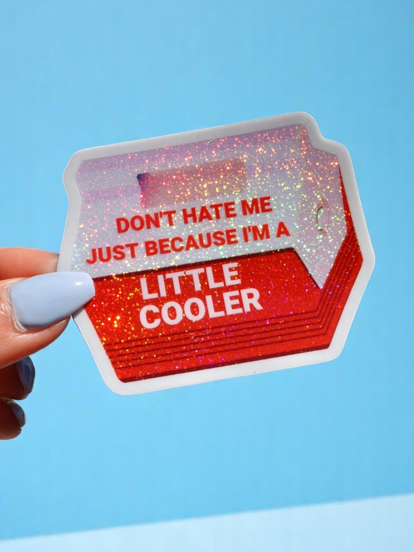 Little Cooler – Retro Red Holographic Waterproof Decal