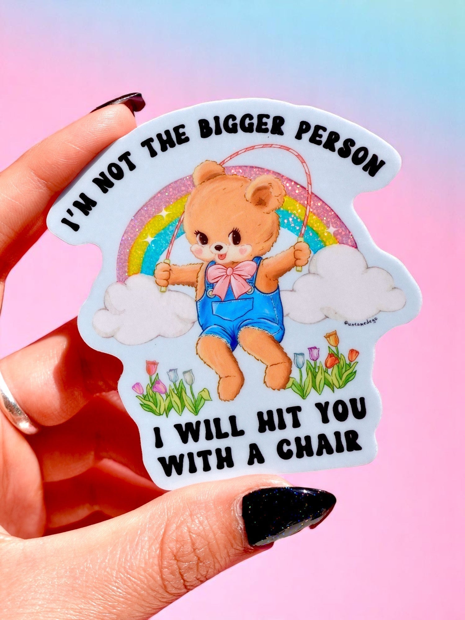 Not the Bigger Person – Holographic Waterproof Bear Decal