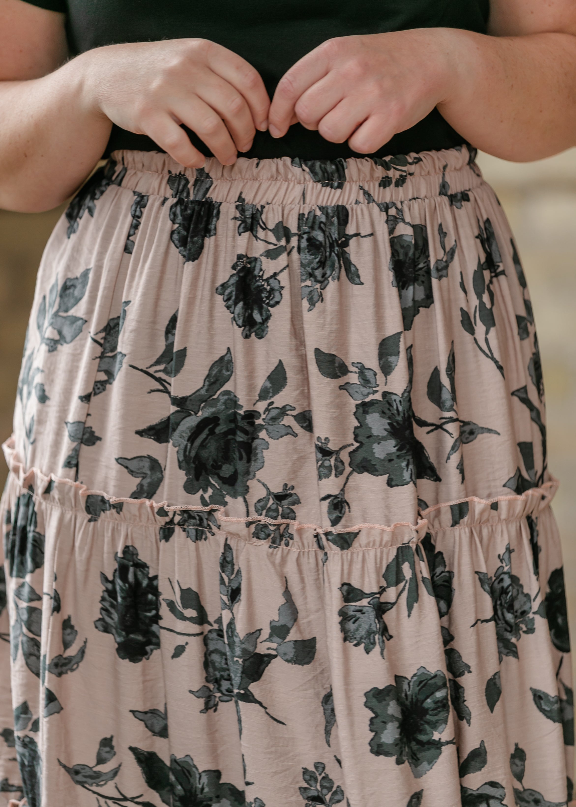Giana Ruffle Tiered Midi Skirt