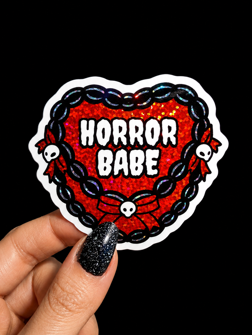 Horror Babe Glitter Vinyl Halloween Vinyl Sticker
